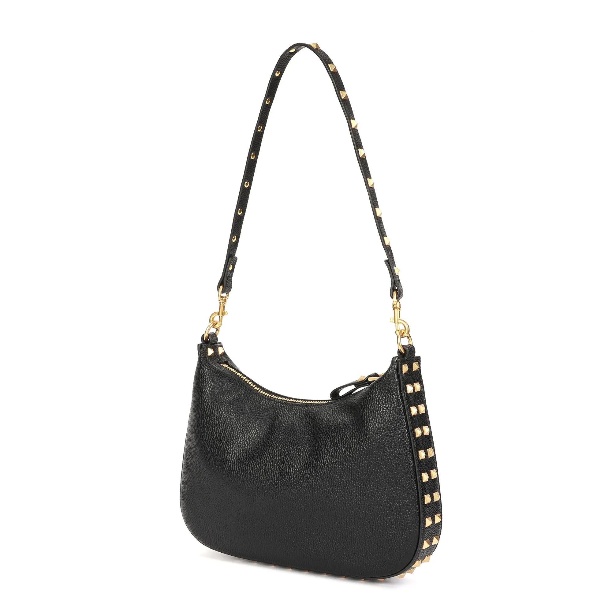 Full-Grain Studded Leather Shoulder/Messenger Bag