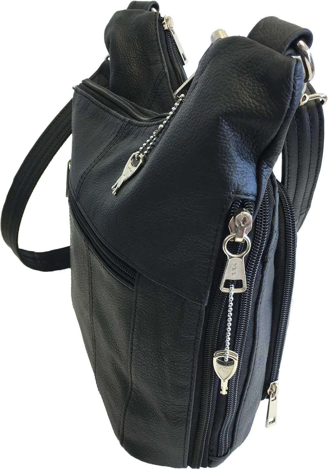 Genuine Leather Adjustable Crossbody Concealed Carry Purse