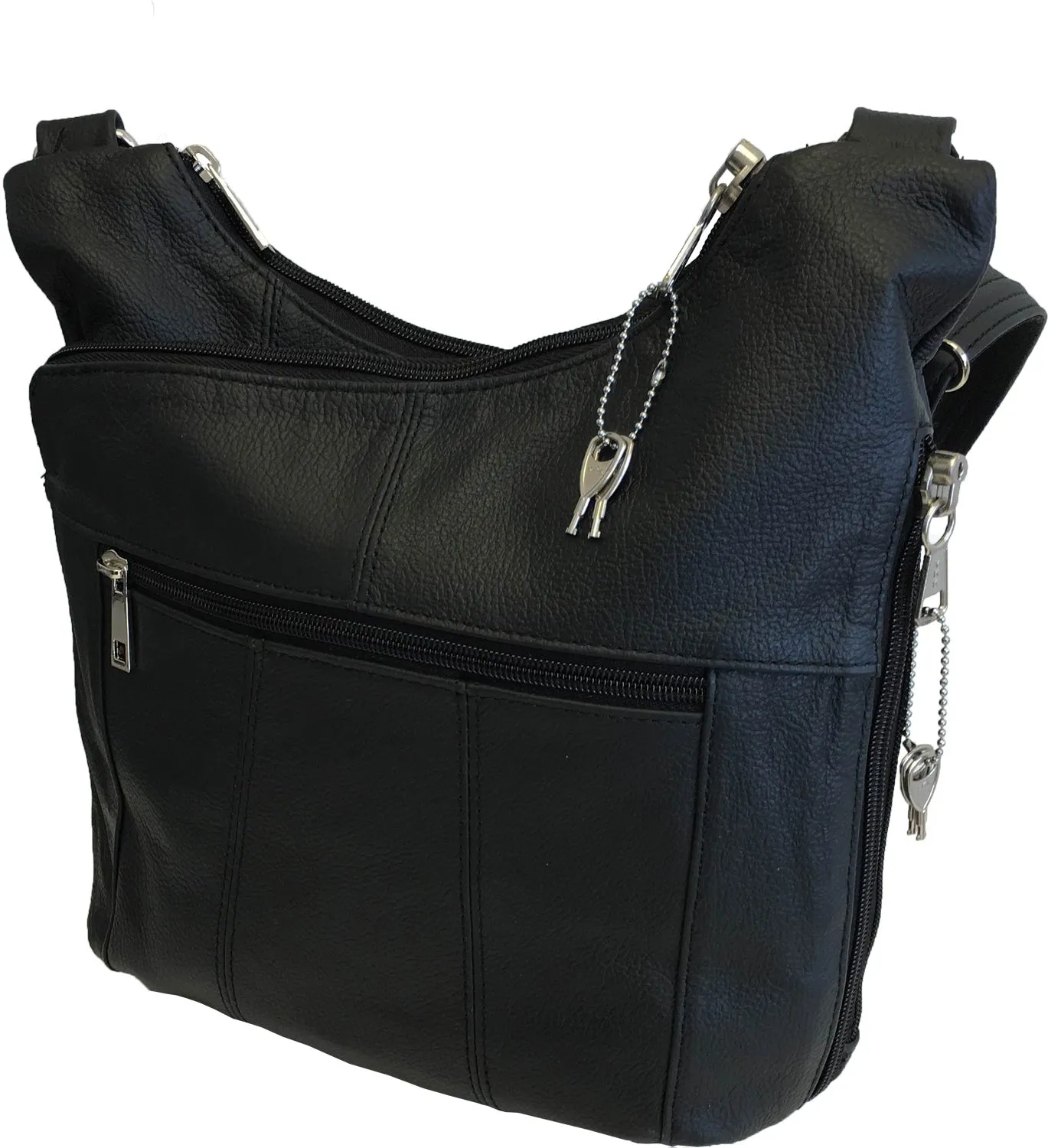 Genuine Leather Adjustable Crossbody Concealed Carry Purse