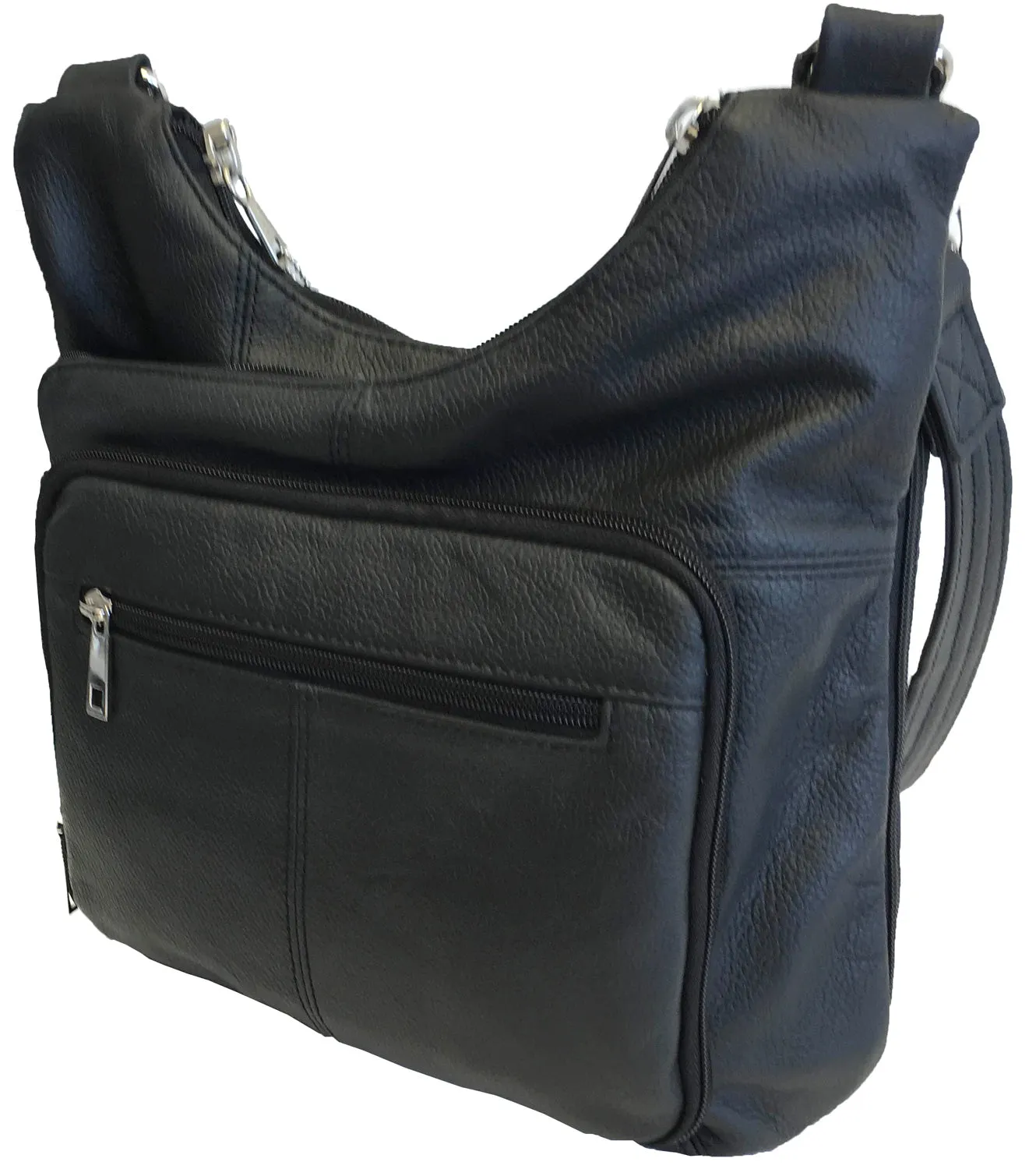 Genuine Leather Adjustable Crossbody Concealed Carry Purse