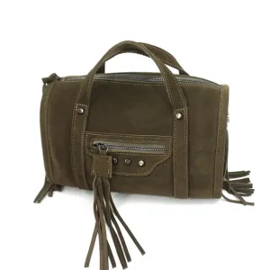 Genuine Leather Fringe Boston Shoulder Bag Hip Casual Suede Crossbody