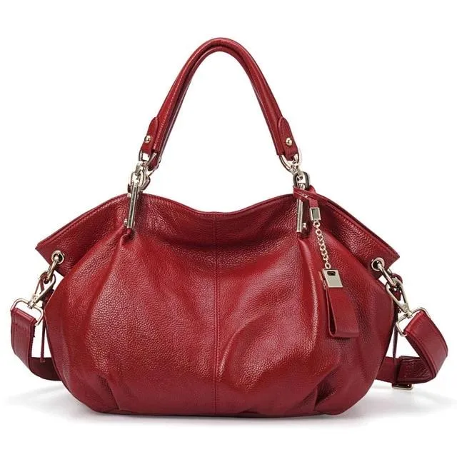 Genuine Leather Hobo handbags for Women Large Shoulder Tote Bags