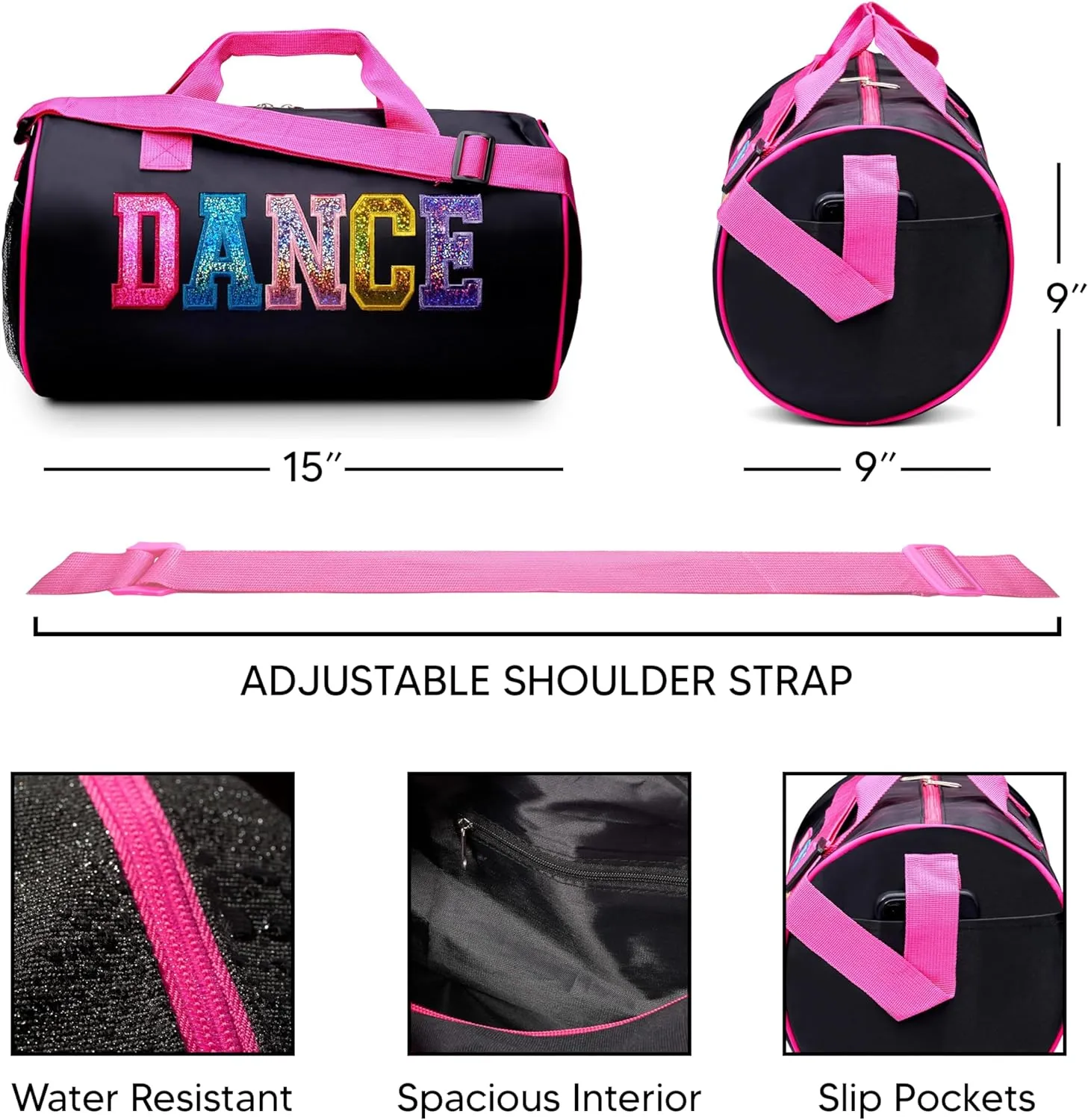 Girls Nylon Dance Duffel Bag
