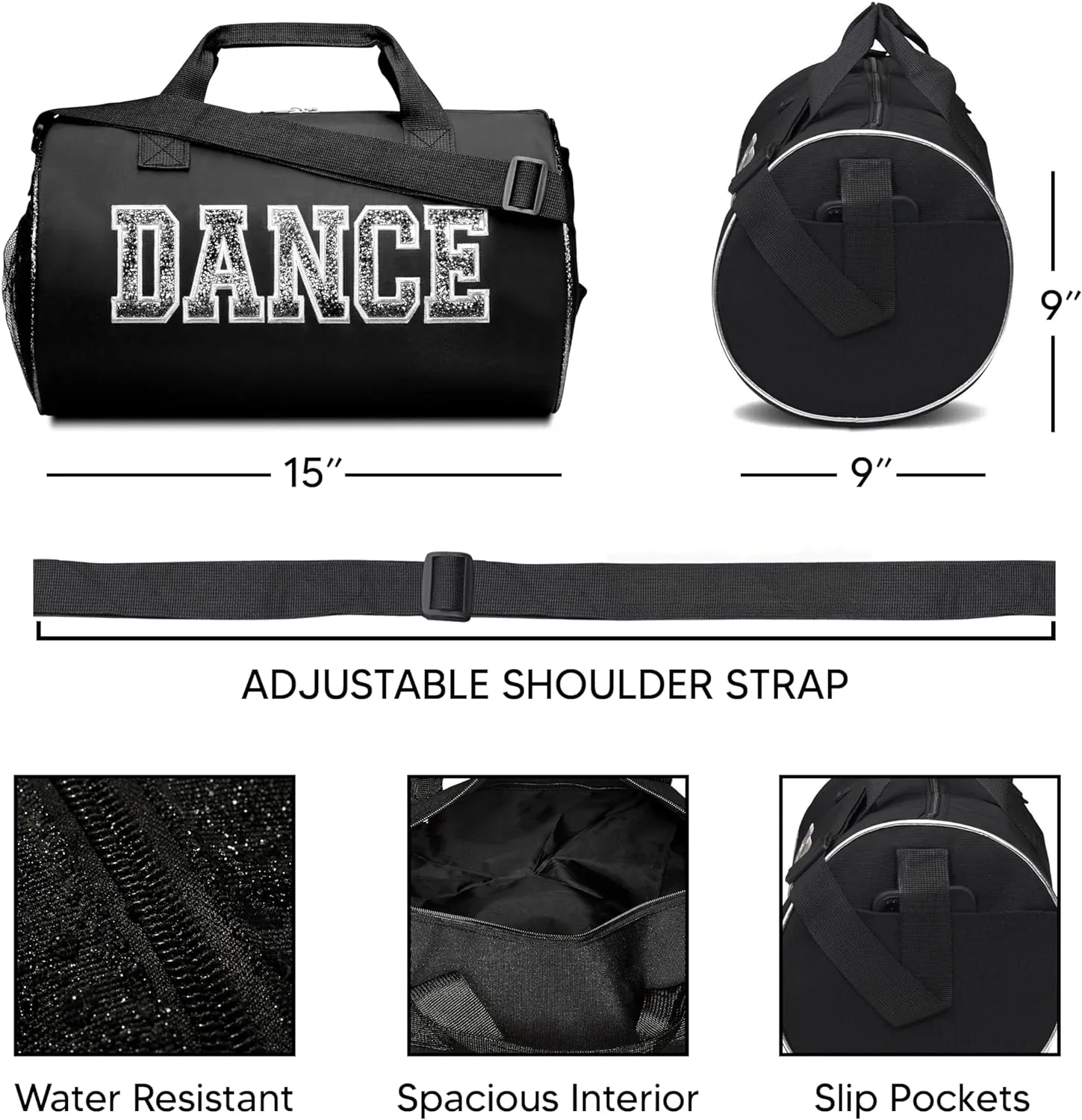Girls Nylon Dance Duffel Bag