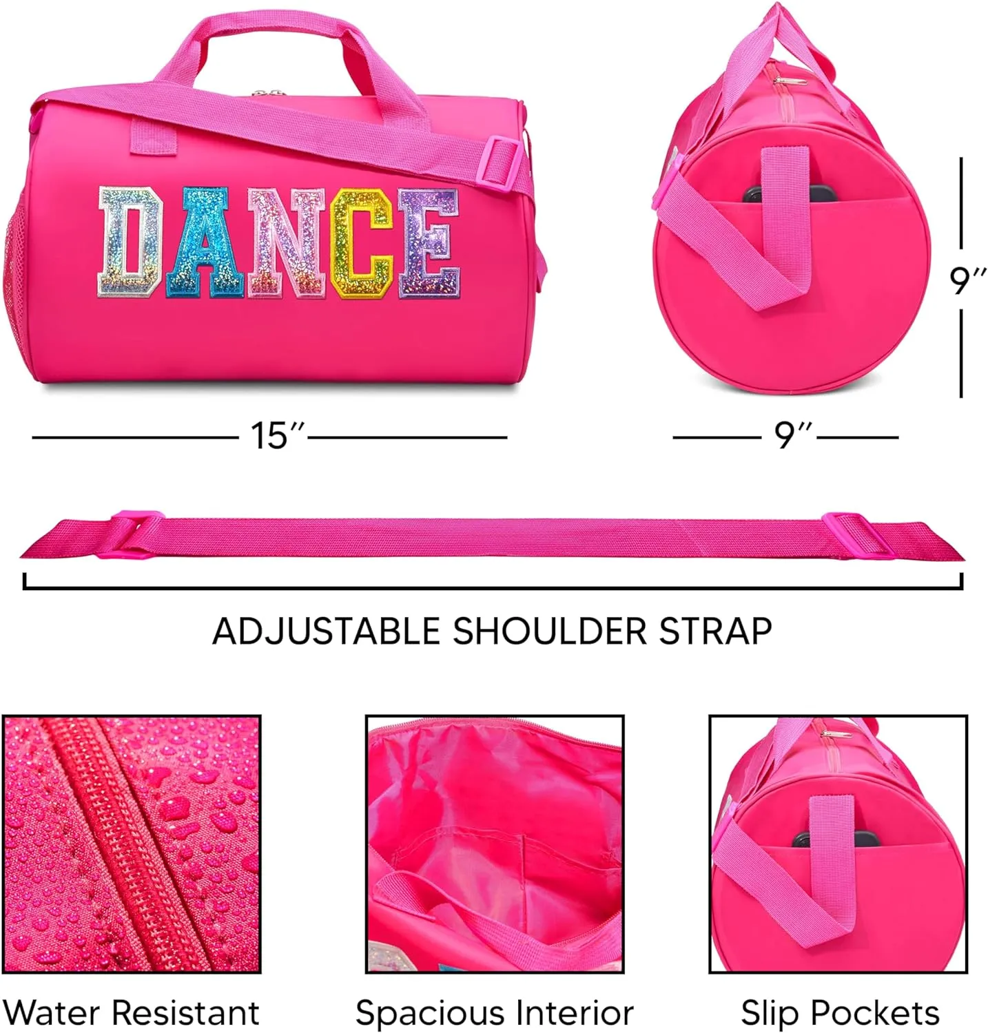 Girls Nylon Dance Duffel Bag
