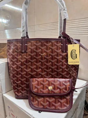GOYARD ANJOU SMALL TOTE BAG WITH POUCH