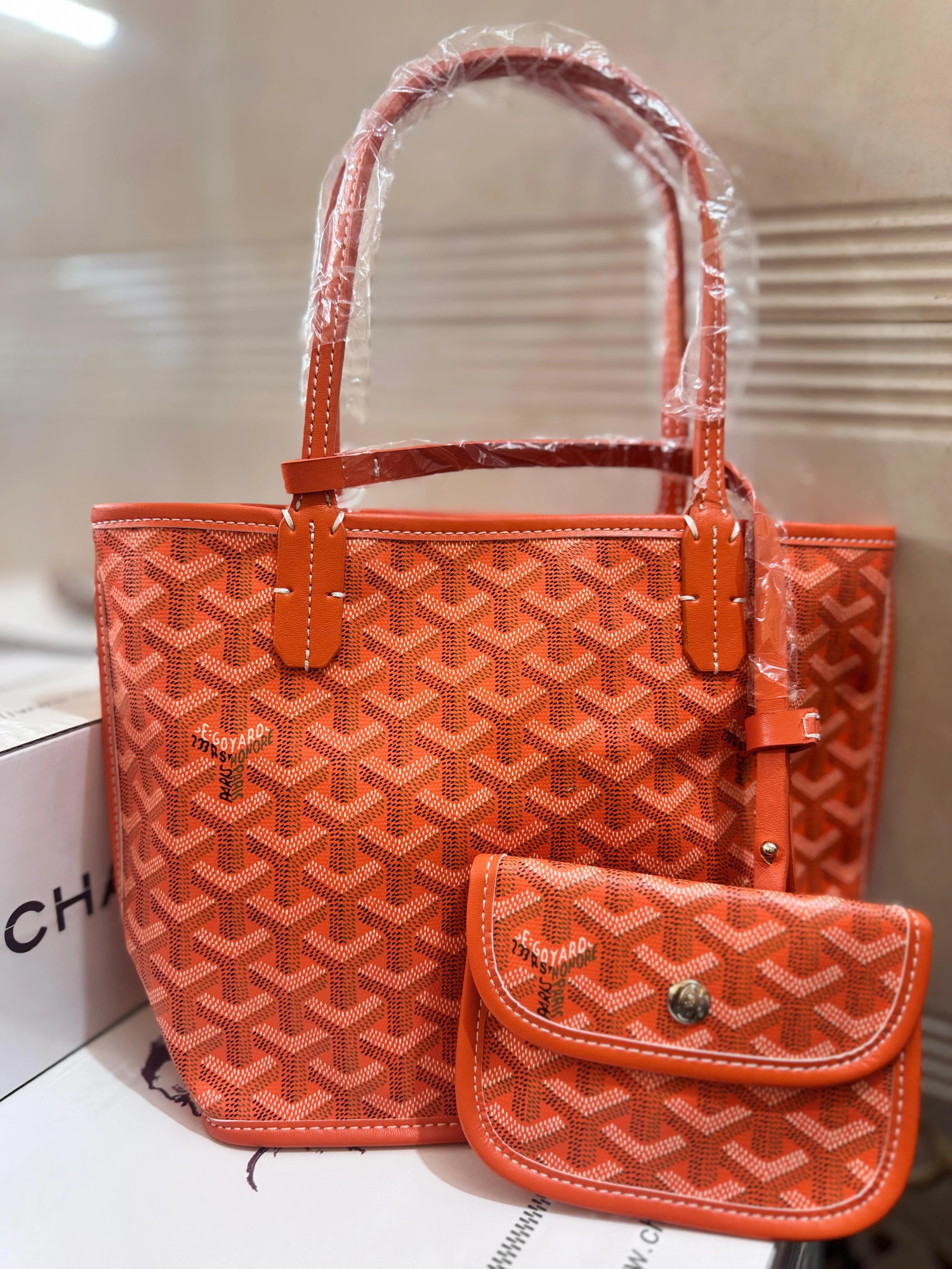 GOYARD ANJOU SMALL TOTE BAG WITH POUCH
