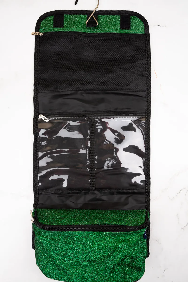 Green Glitz & Glam Roll Up Cosmetic Bag