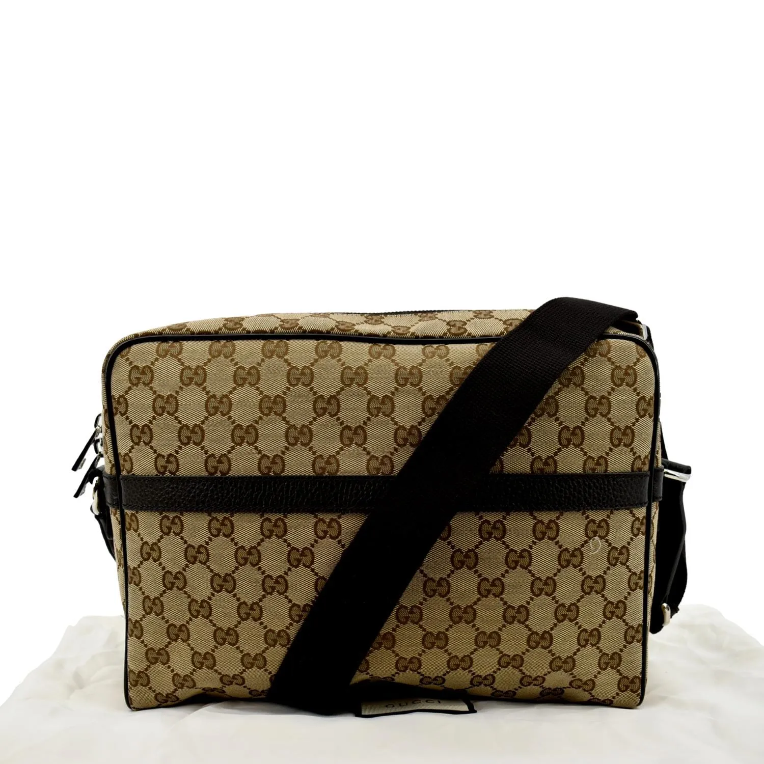 GUCCI GG Monogram Canvas Messenger Bag Dark Brown 449173