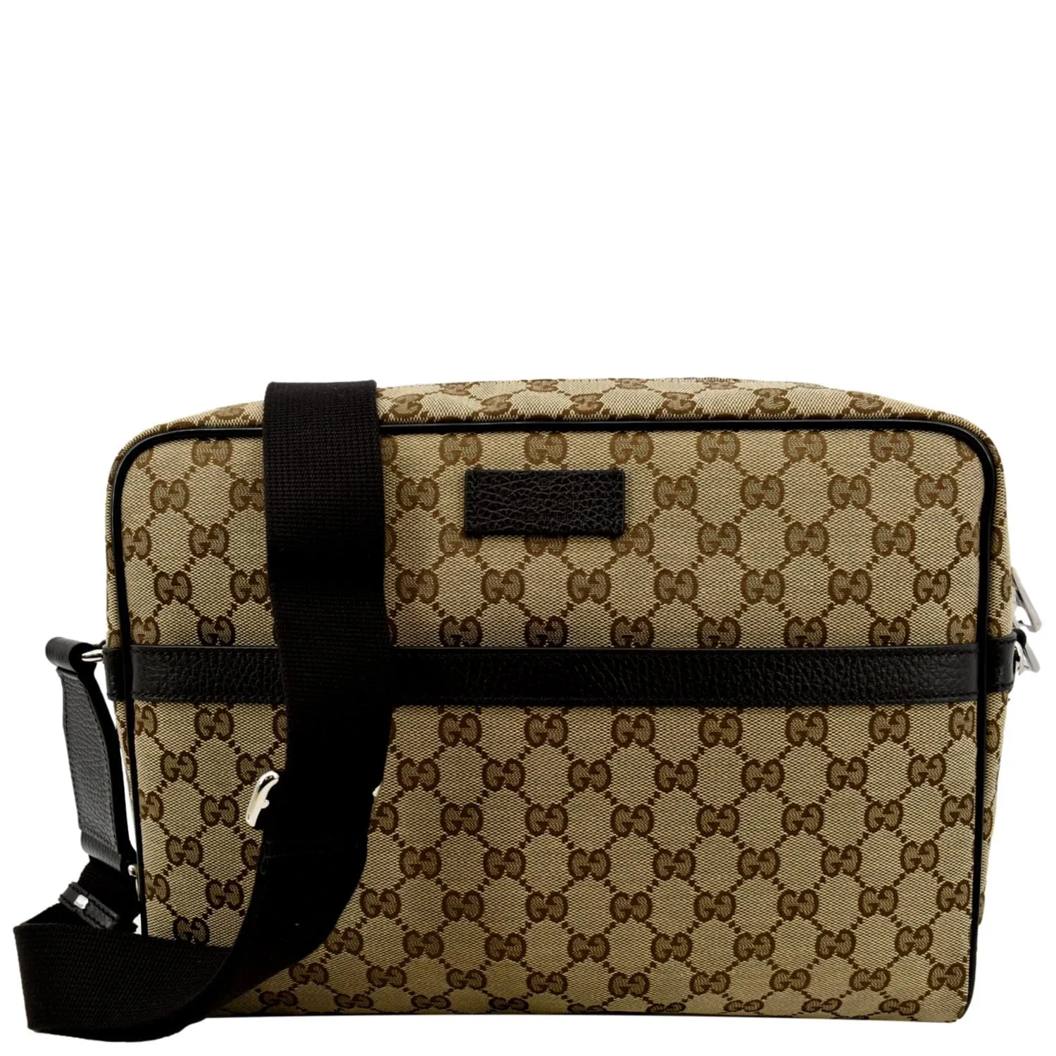 GUCCI GG Monogram Canvas Messenger Bag Dark Brown 449173