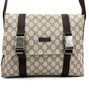 Gucci GG Supreme Web Canvas Sherry Messenger Bag Monogram Flap Tote