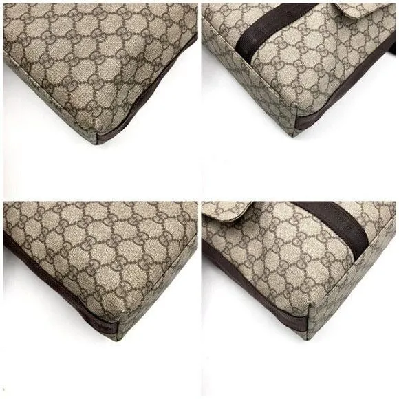 Gucci GG Supreme Web Canvas Sherry Messenger Bag Monogram Flap Tote