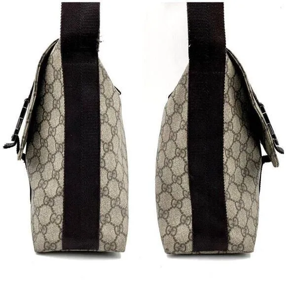 Gucci GG Supreme Web Canvas Sherry Messenger Bag Monogram Flap Tote