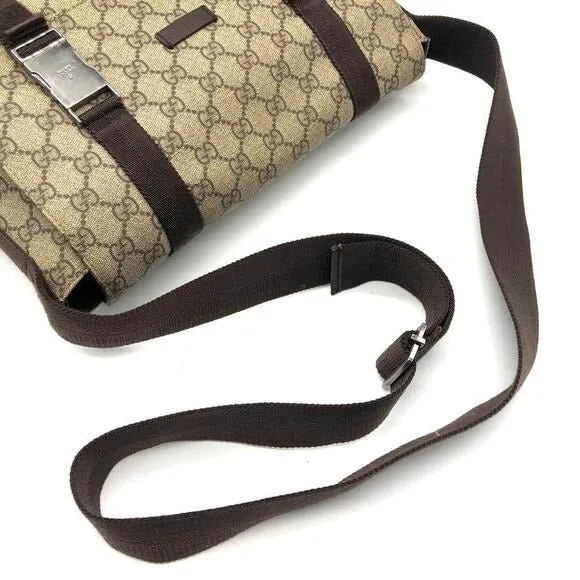 Gucci GG Supreme Web Canvas Sherry Messenger Bag Monogram Flap Tote