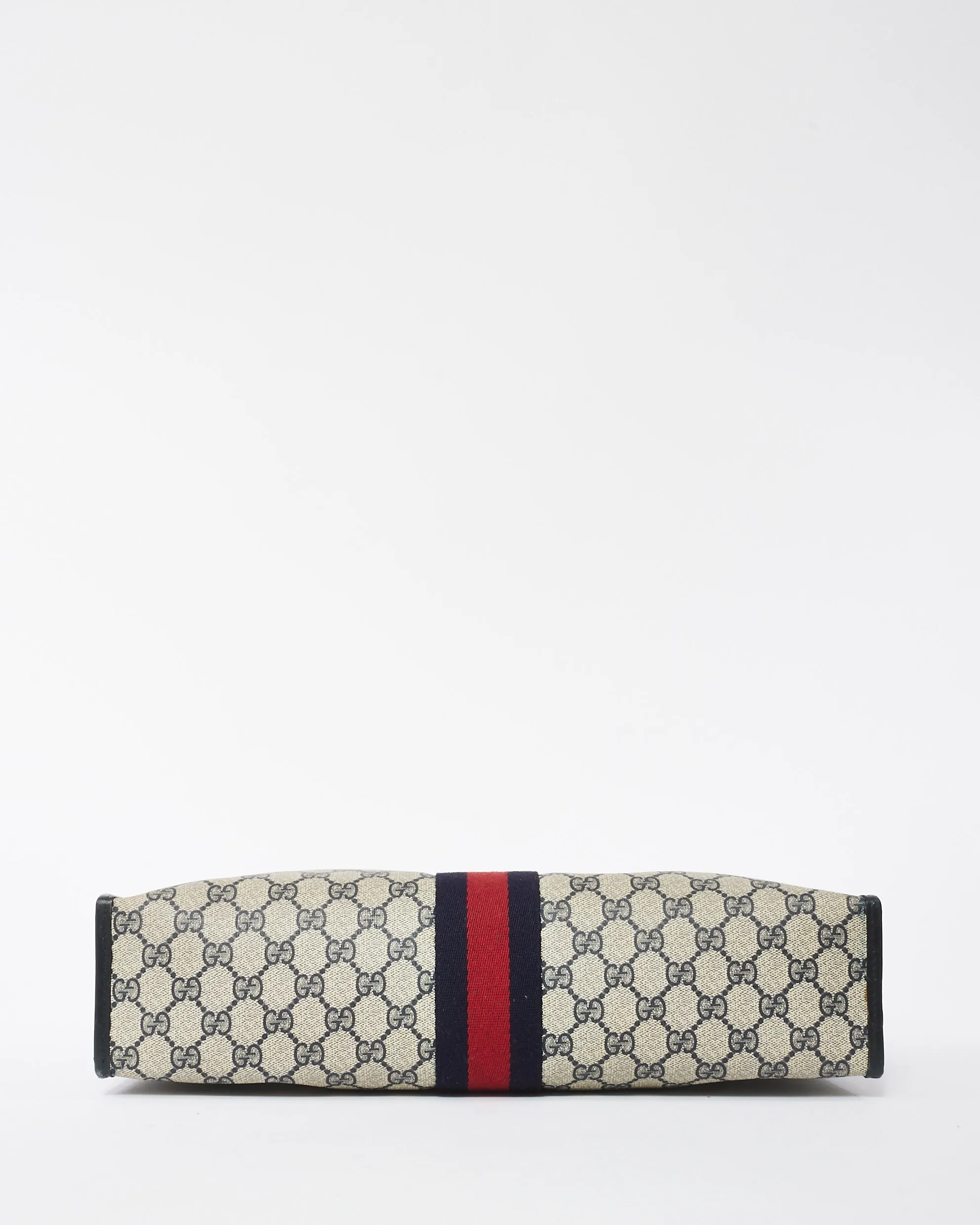 Gucci Vintage Navy GG Supreme Coated Canvas Sherry Line Top Handle Bag