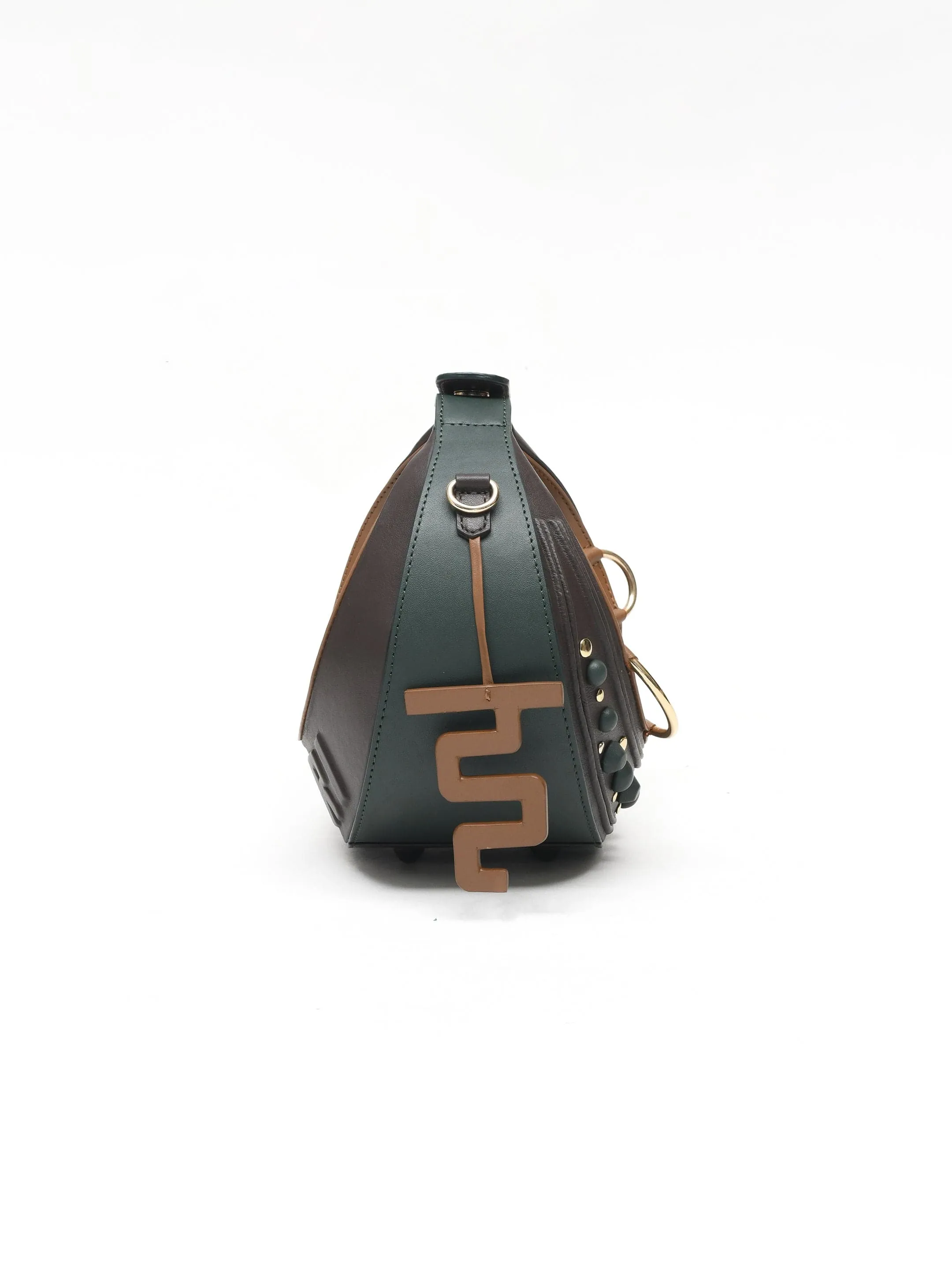 Halo Bag- Tan, Brown & Bottle Green