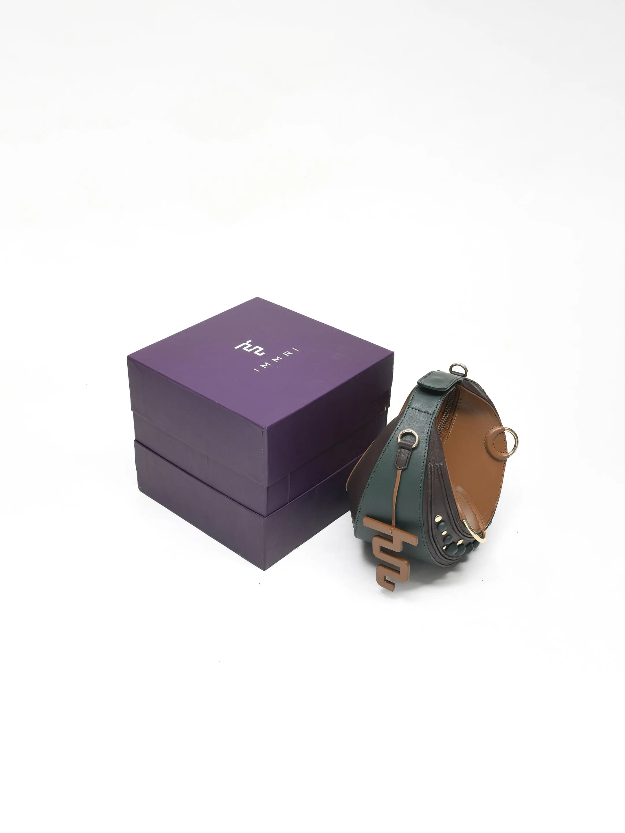 Halo Bag- Tan, Brown & Bottle Green