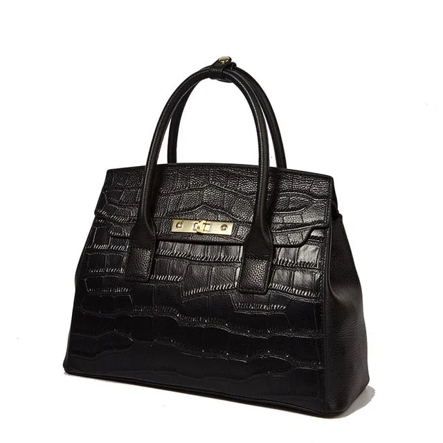 Handbags for Women 2019 Crocodile Pattern Ladies Hand Bags Genuine Leather Shoulder Bags Fashion Luxury Tote Bag