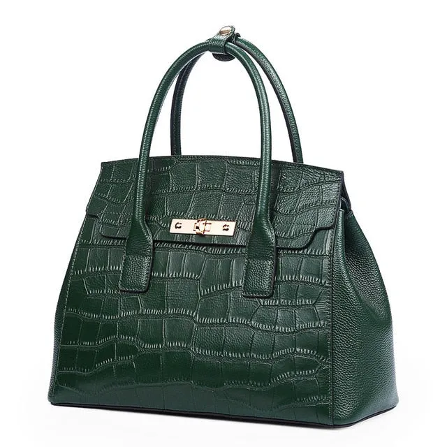 Handbags for Women 2019 Crocodile Pattern Ladies Hand Bags Genuine Leather Shoulder Bags Fashion Luxury Tote Bag