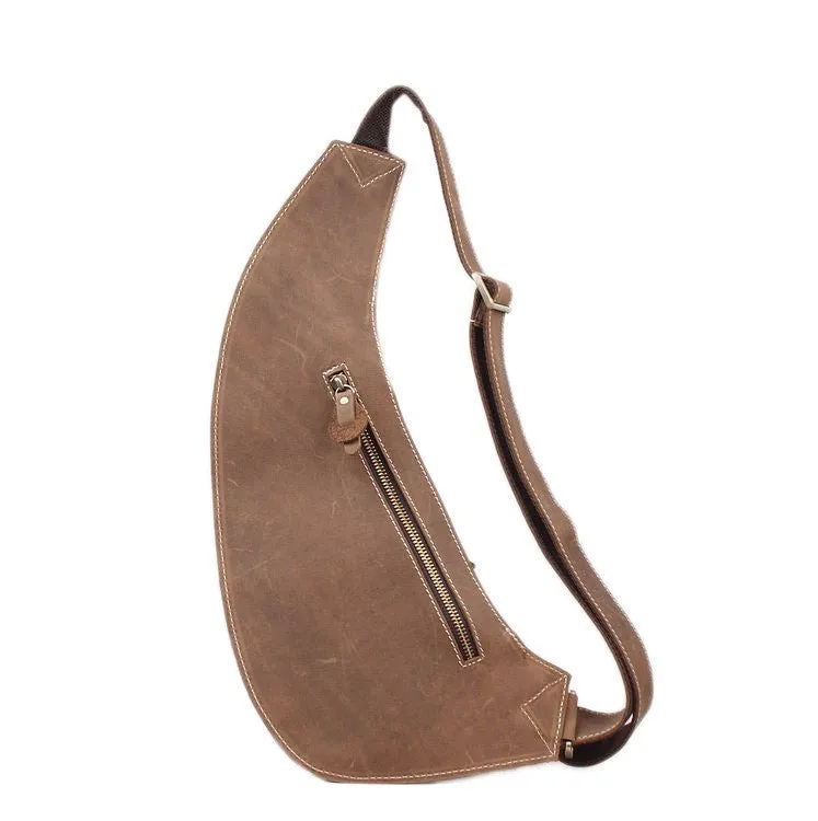 Handmade Vintage Genuine Leather Messenger Bag, Shoulder Bag, Chest Bag, Waist Pack 2009