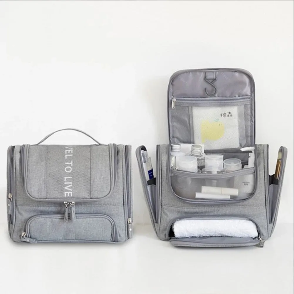 Hanging Travel Organizer Toiletry Bag with Hook and Handle Waterproof Cosmetic Bag Dop Kit Men Women Make Up Case Organizer