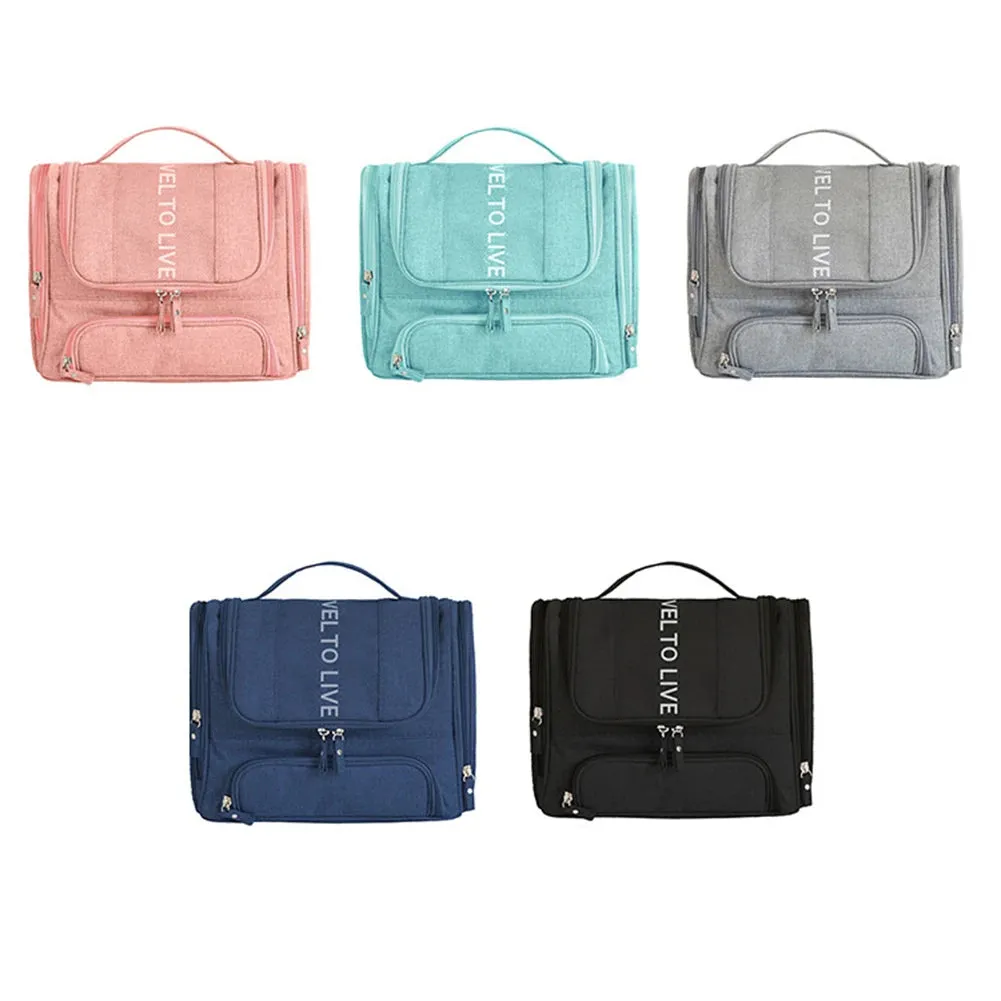 Hanging Travel Organizer Toiletry Bag with Hook and Handle Waterproof Cosmetic Bag Dop Kit Men Women Make Up Case Organizer