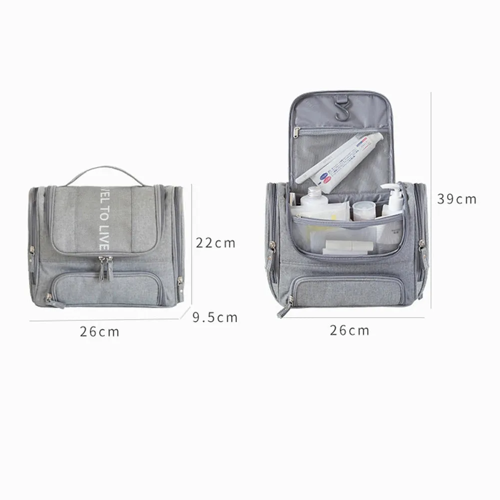 Hanging Travel Organizer Toiletry Bag with Hook and Handle Waterproof Cosmetic Bag Dop Kit Men Women Make Up Case Organizer