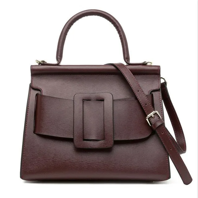 High Quality Luxury Womens Tote Bags Fashion Solid Belt Buckle Crossbody Bags European Large Capacity Handbags Shoulder Bag
