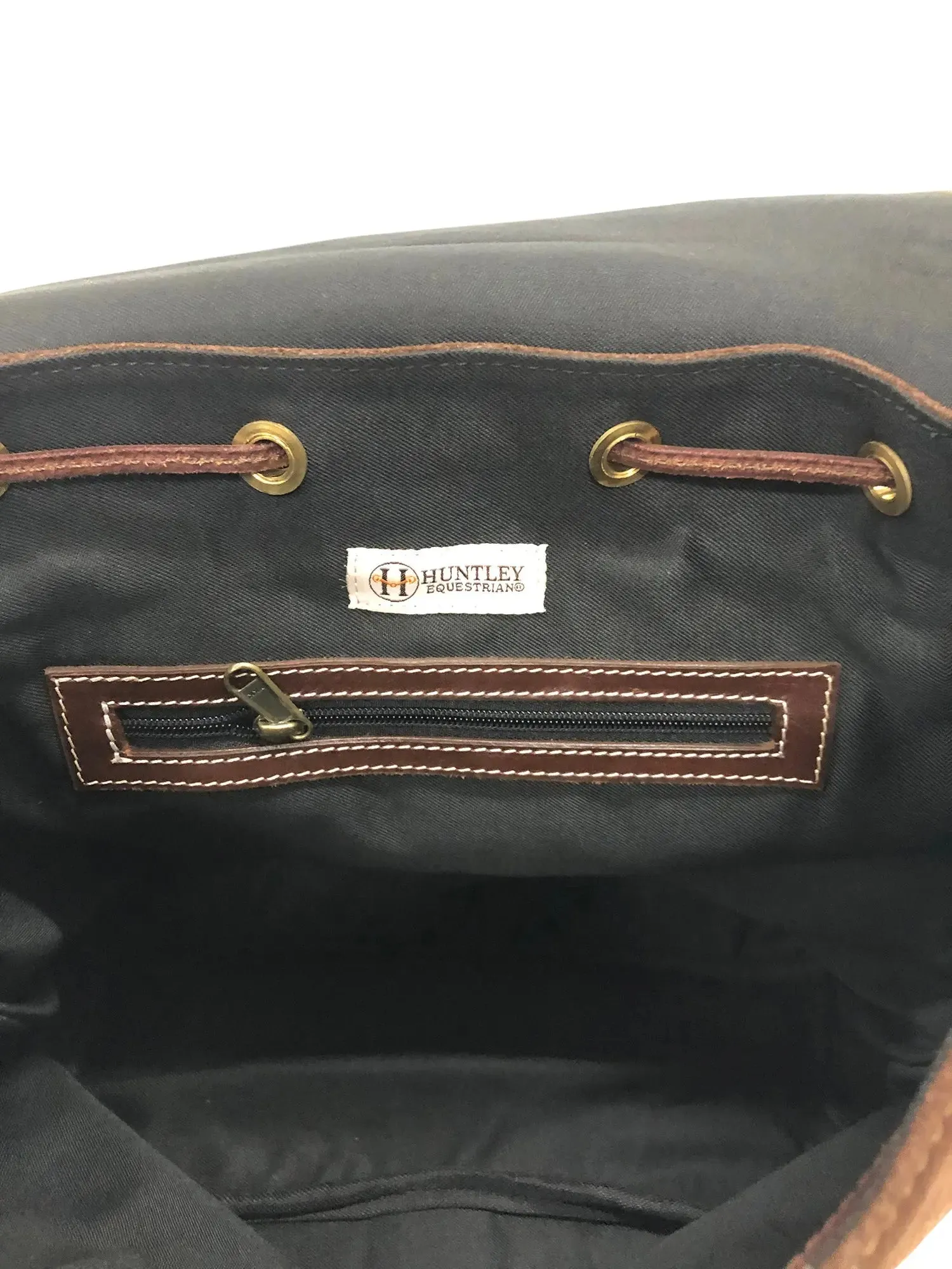 Huntley Equestrian Cowhide Suede Leather Designer Shoulder Backpack