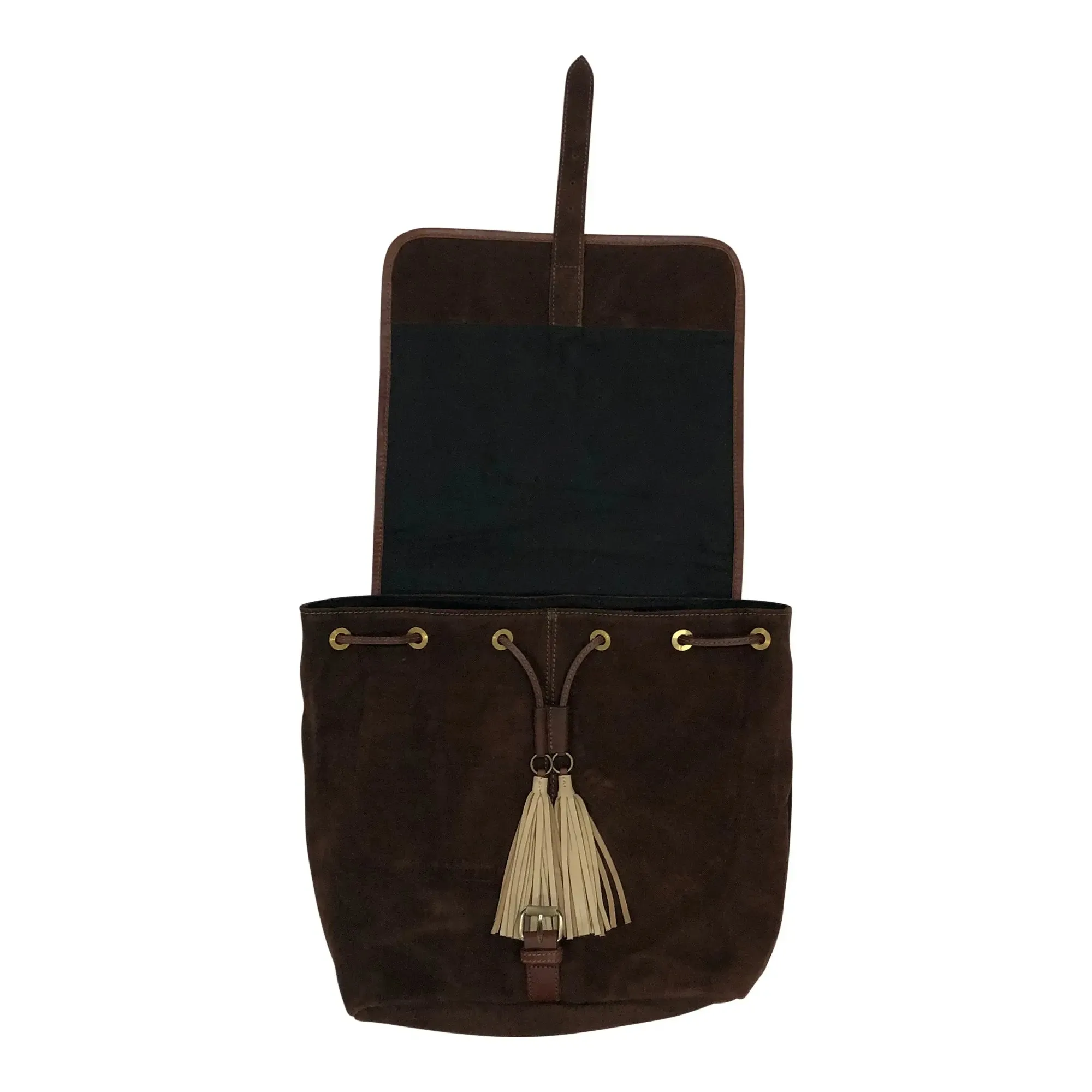 Huntley Equestrian Cowhide Suede Leather Designer Shoulder Backpack