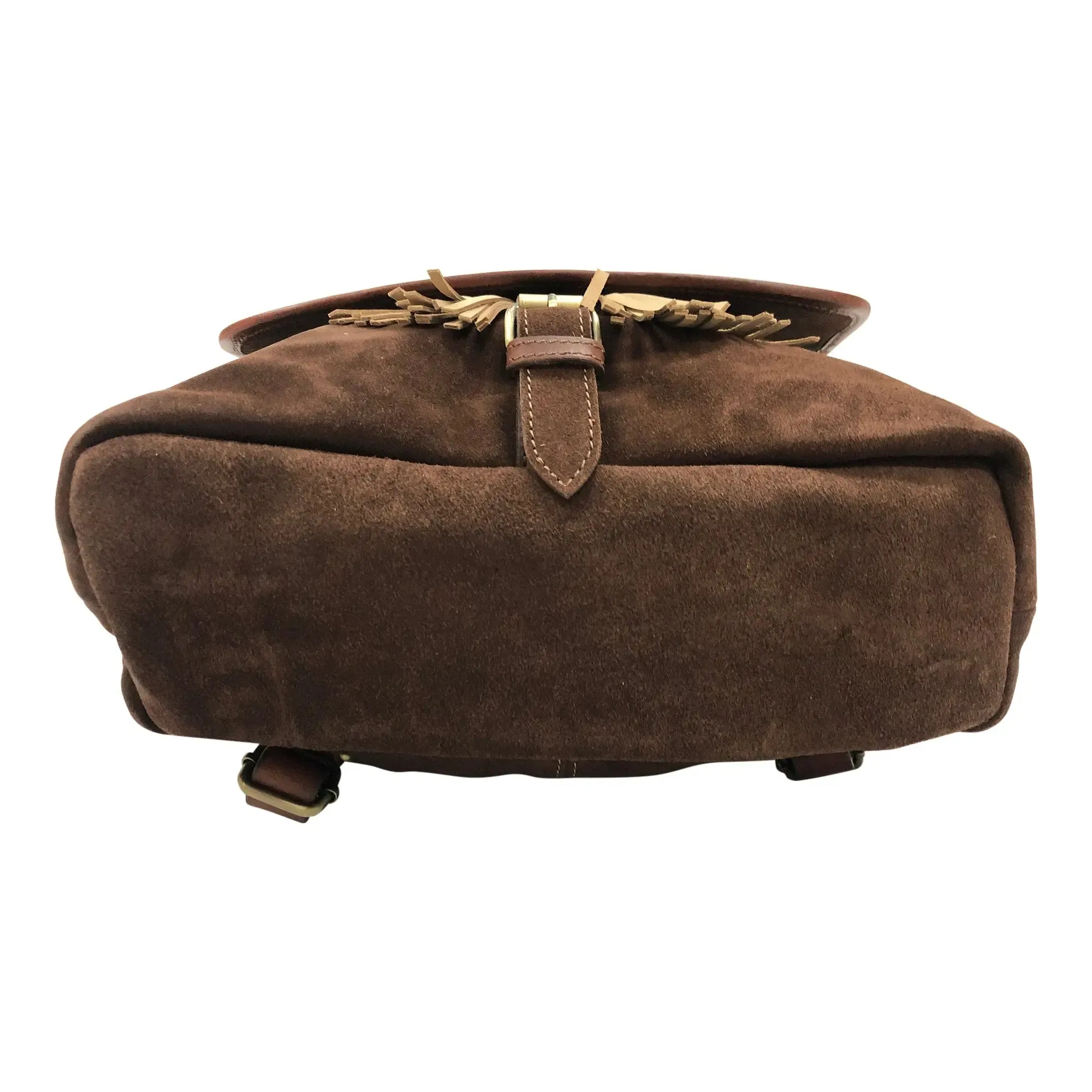 Huntley Equestrian Cowhide Suede Leather Designer Shoulder Backpack