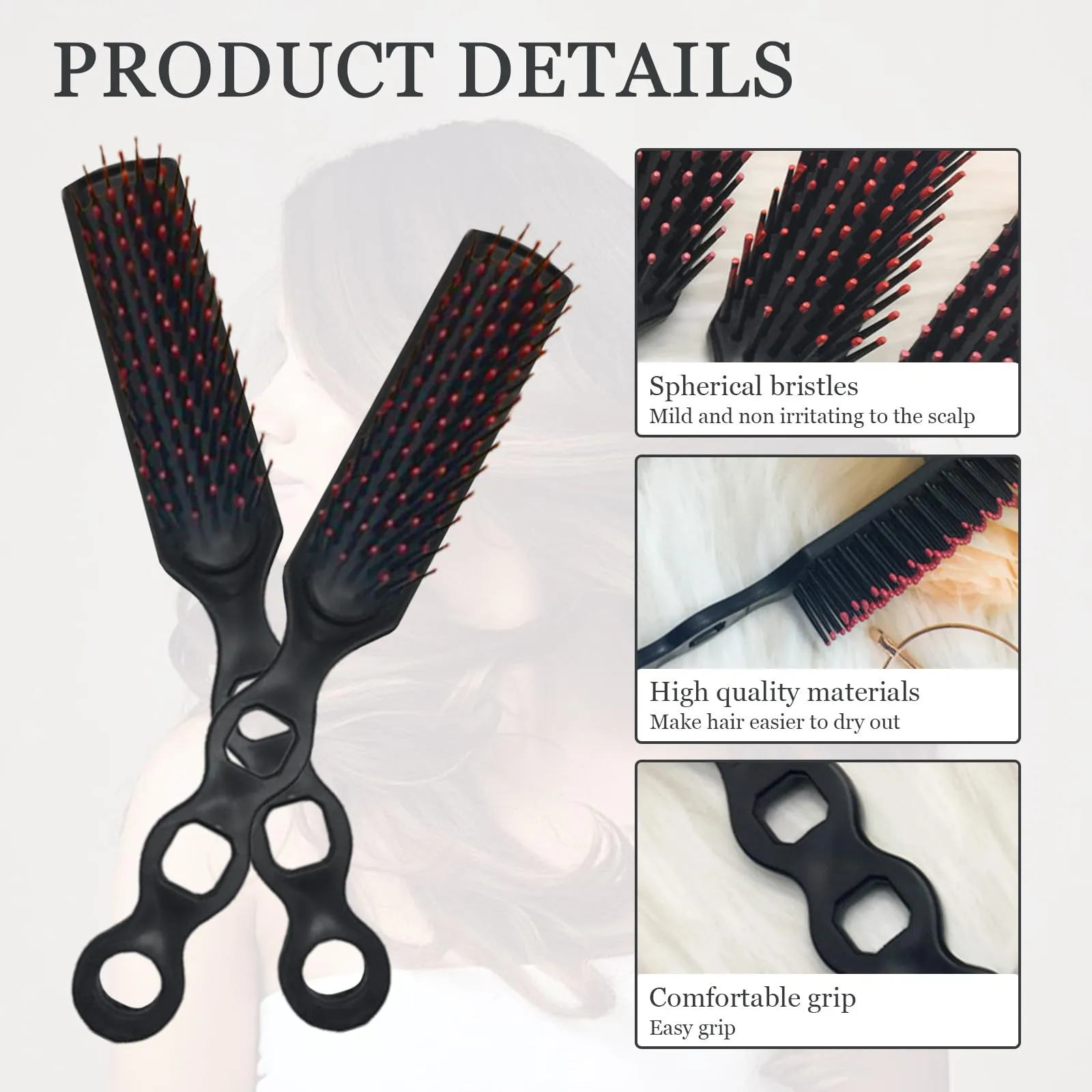 Hyuetrsa 100 Pack Bulk Hair Brushes for Homeless,Black Hairbrush Detangling Brush Vent Hairbrush Comb Hair Brush for Curly Hair Suitable for Homeless,Shelter,Hotel,Nursing Home,Charity Church