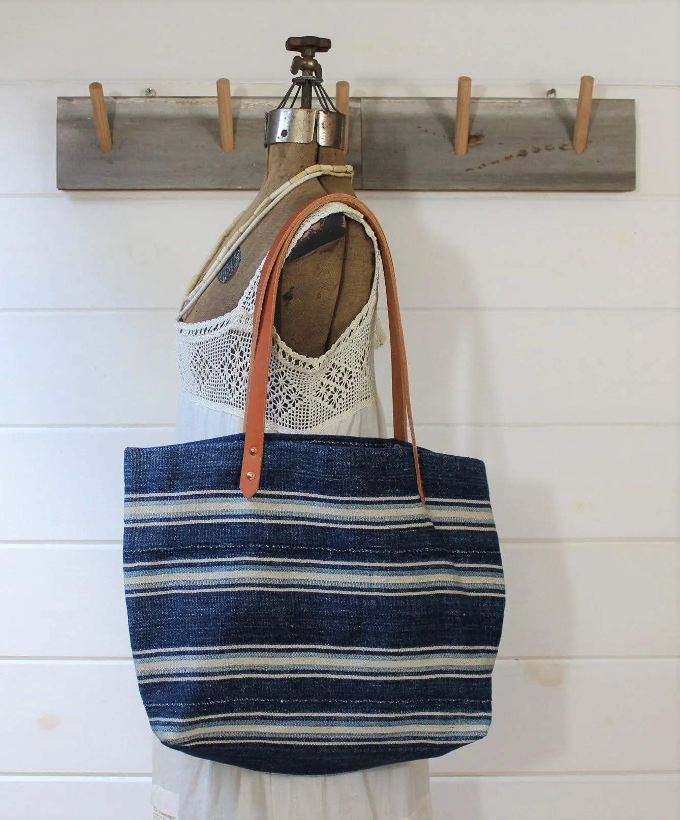 Indigo Stripe Tote