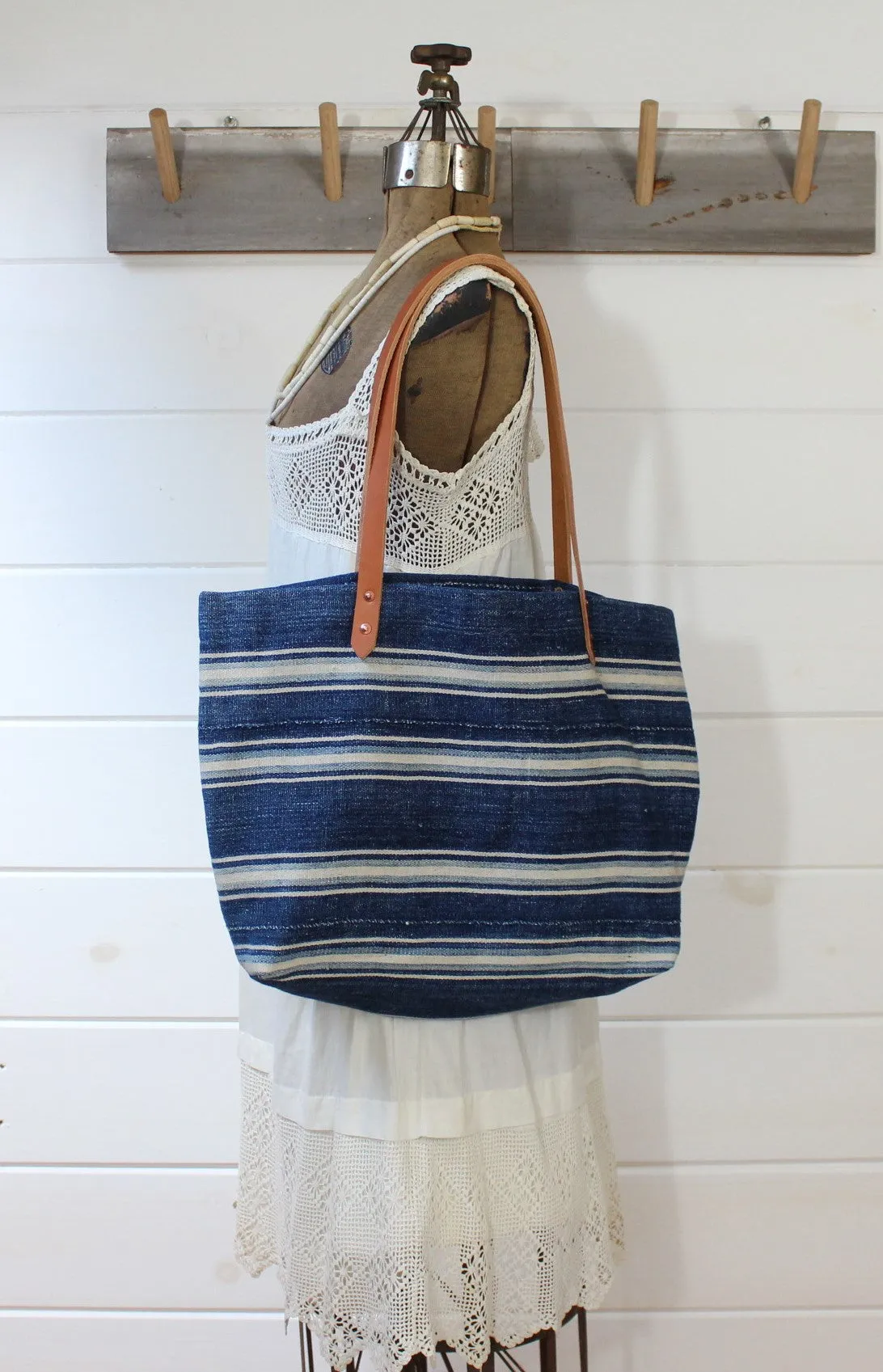 Indigo Stripe Tote