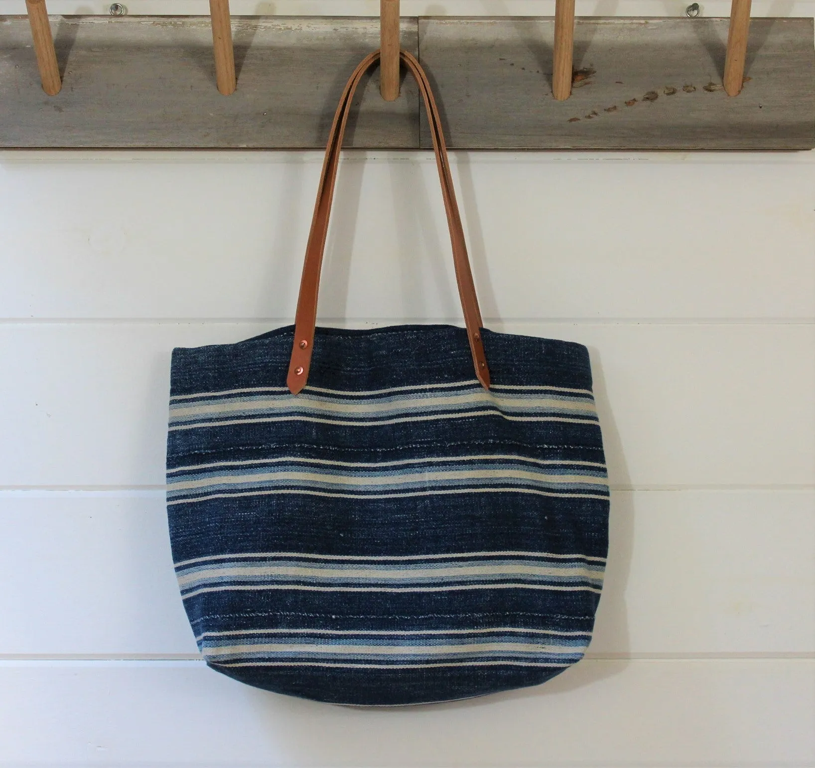 Indigo Stripe Tote