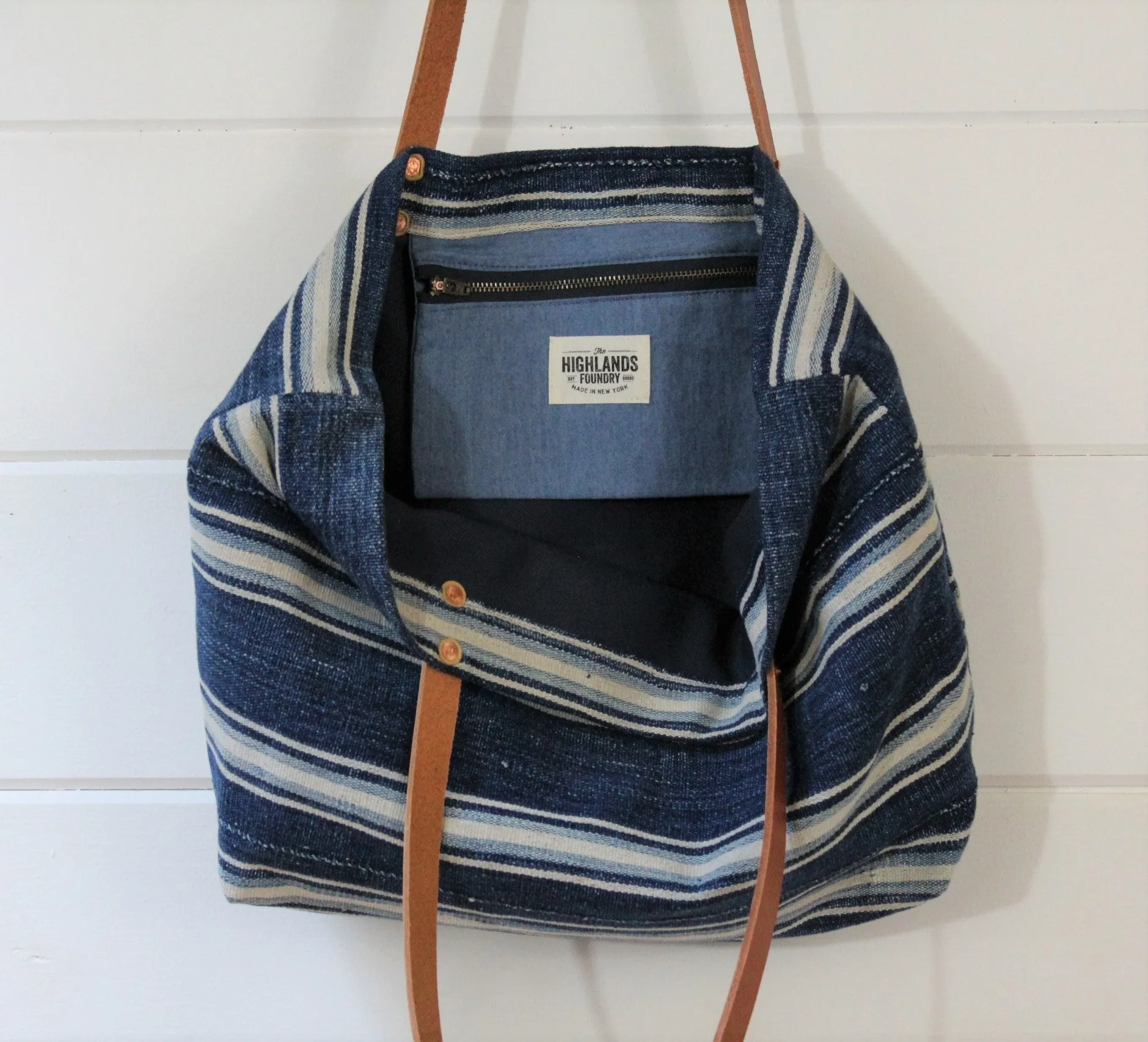 Indigo Stripe Tote