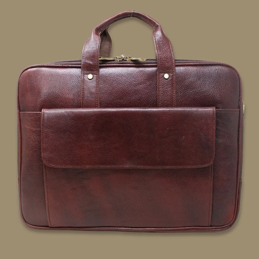 Ishaan Maroon Genuine Leather Laptop Messenger Bag-Gs