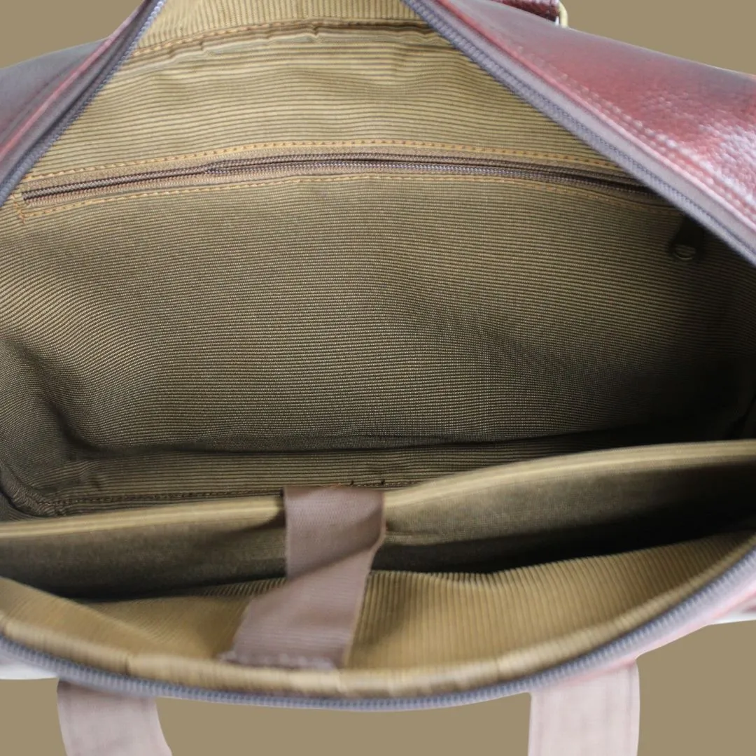Ishaan Maroon Genuine Leather Laptop Messenger Bag-Gs