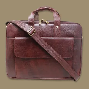 Ishaan Maroon Genuine Leather Laptop Messenger Bag-Gs
