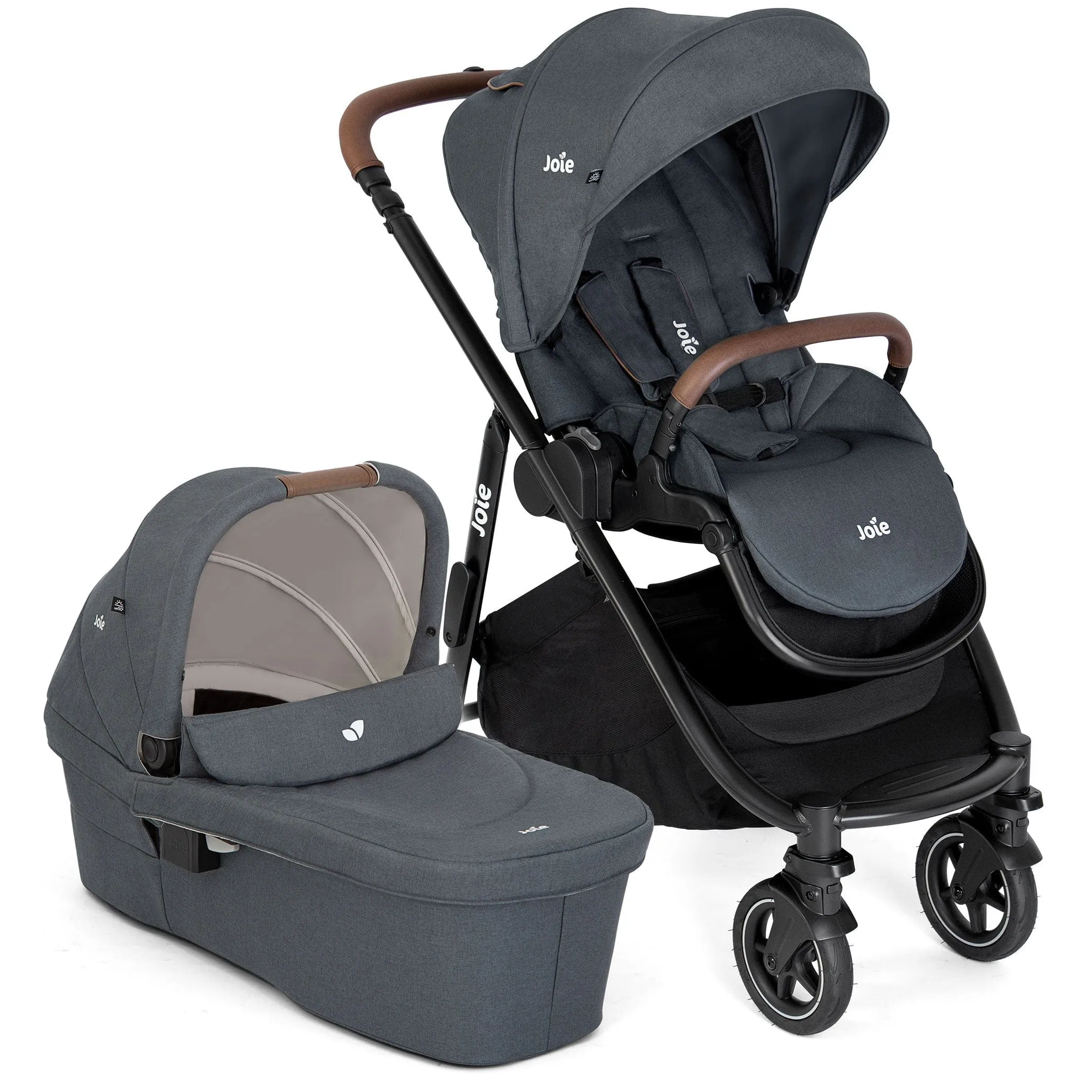 Joie Versatrax Stroller and Ramble XL Carrycot in Moonlight