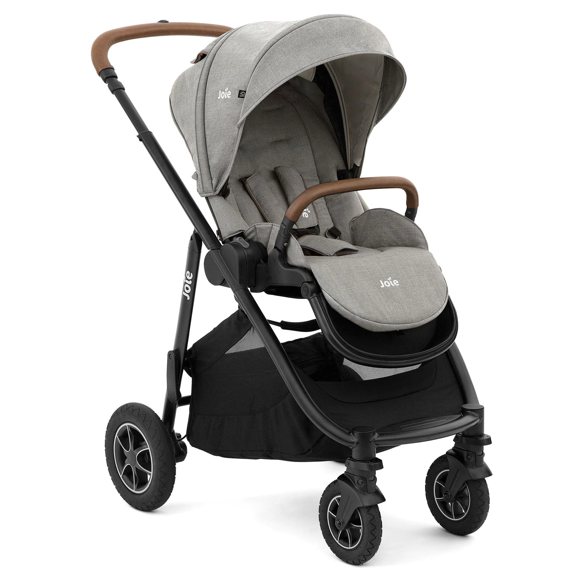 Joie Versatrax Stroller and Ramble XL Carrycot in Pebble