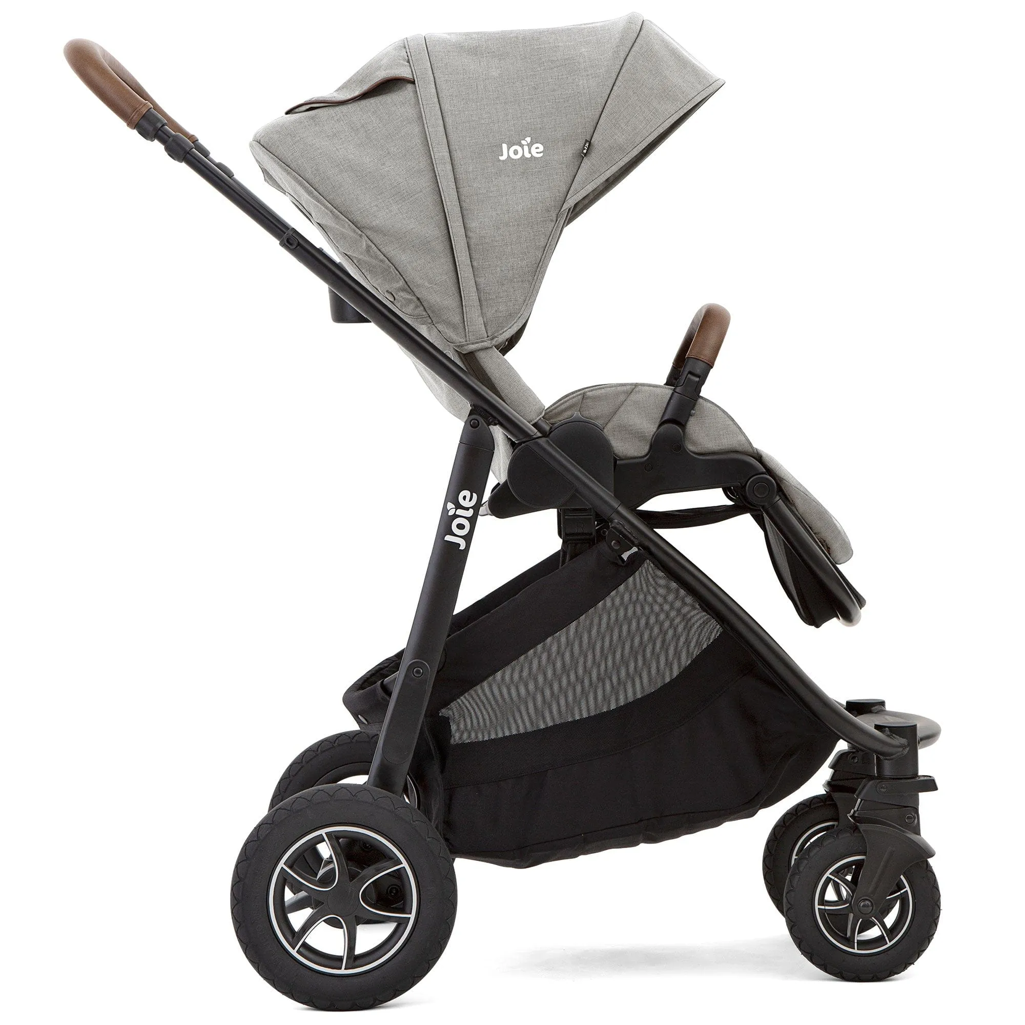 Joie Versatrax Stroller and Ramble XL Carrycot in Pebble