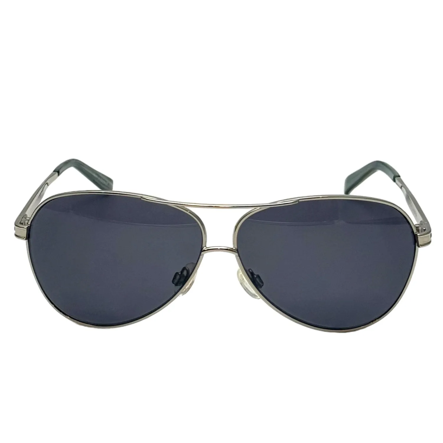JUDITH LEIBER Vintage Aviator Sunglasses with Clear Swarovski Crystals - Silver