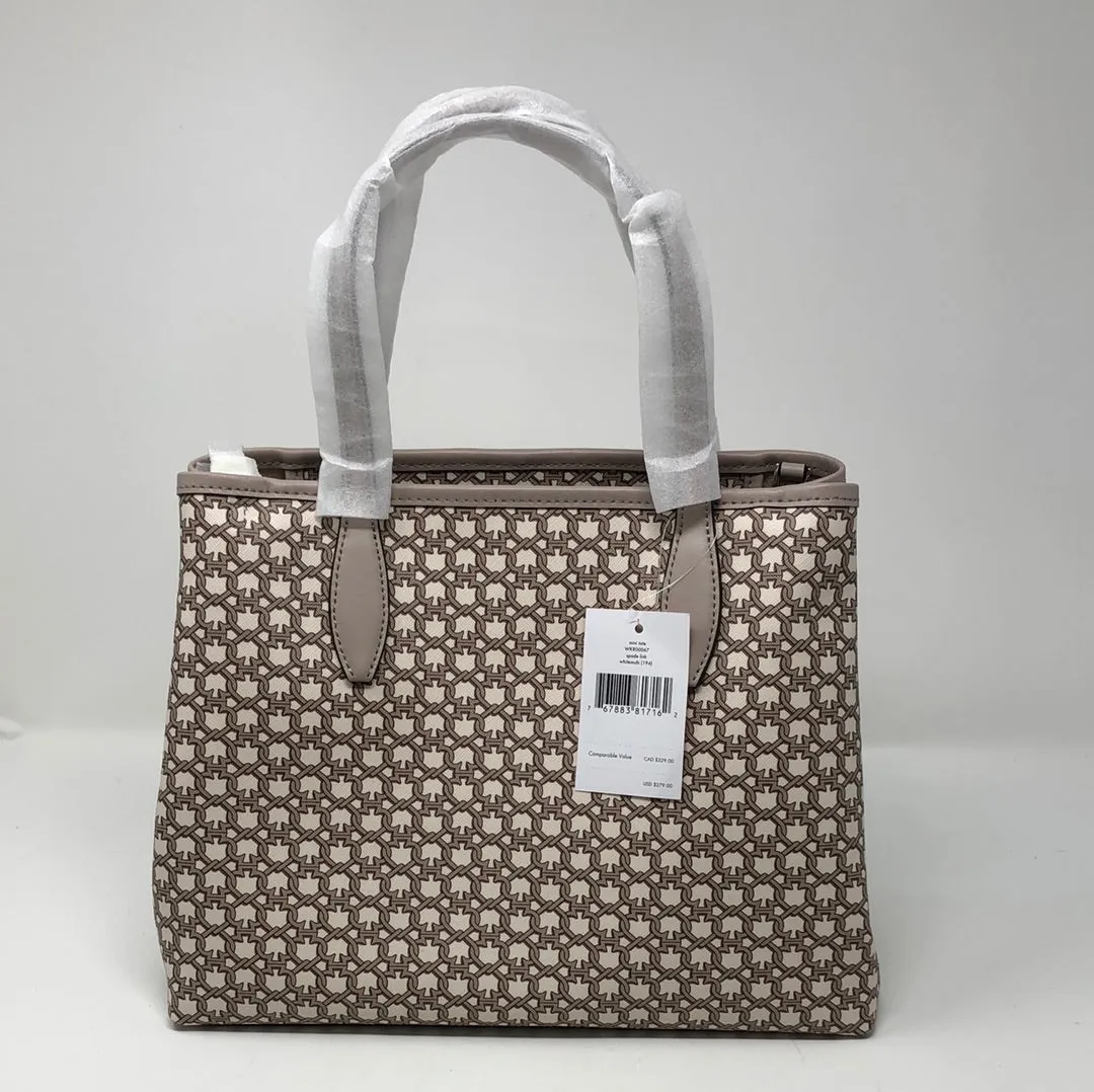 Kate Spade Ivory and Light Brown Top Handle Mini Tote with Crossbody