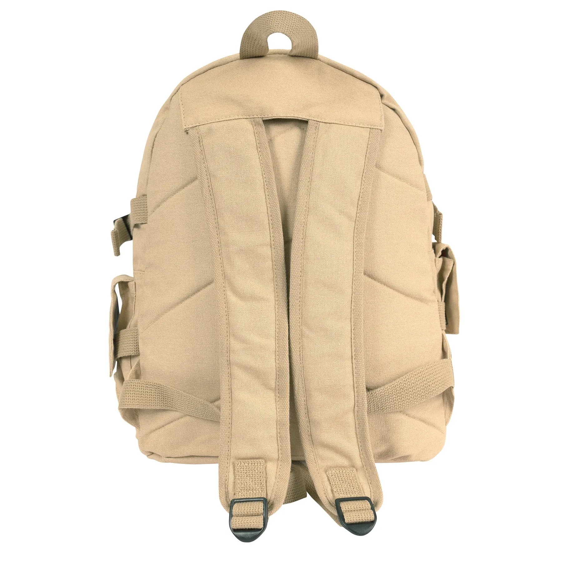 Khaki - Military Vintage Deluxe Backpack with Red China Star Emblem