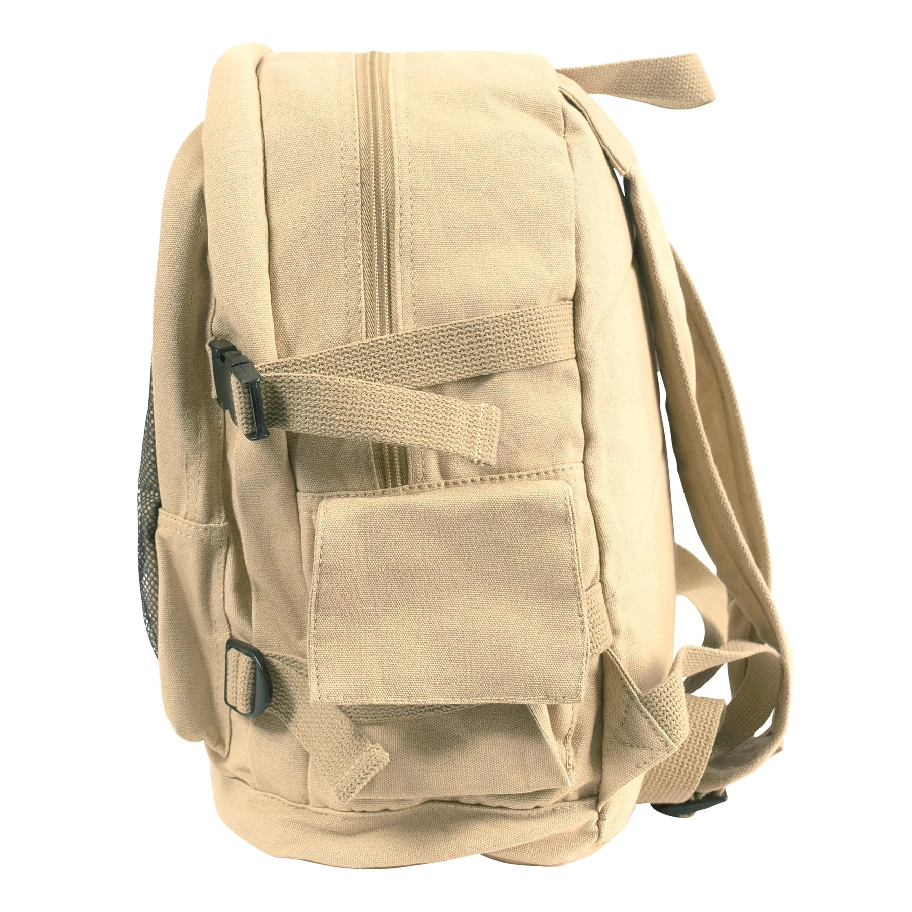 Khaki - Military Vintage Deluxe Backpack with Red China Star Emblem