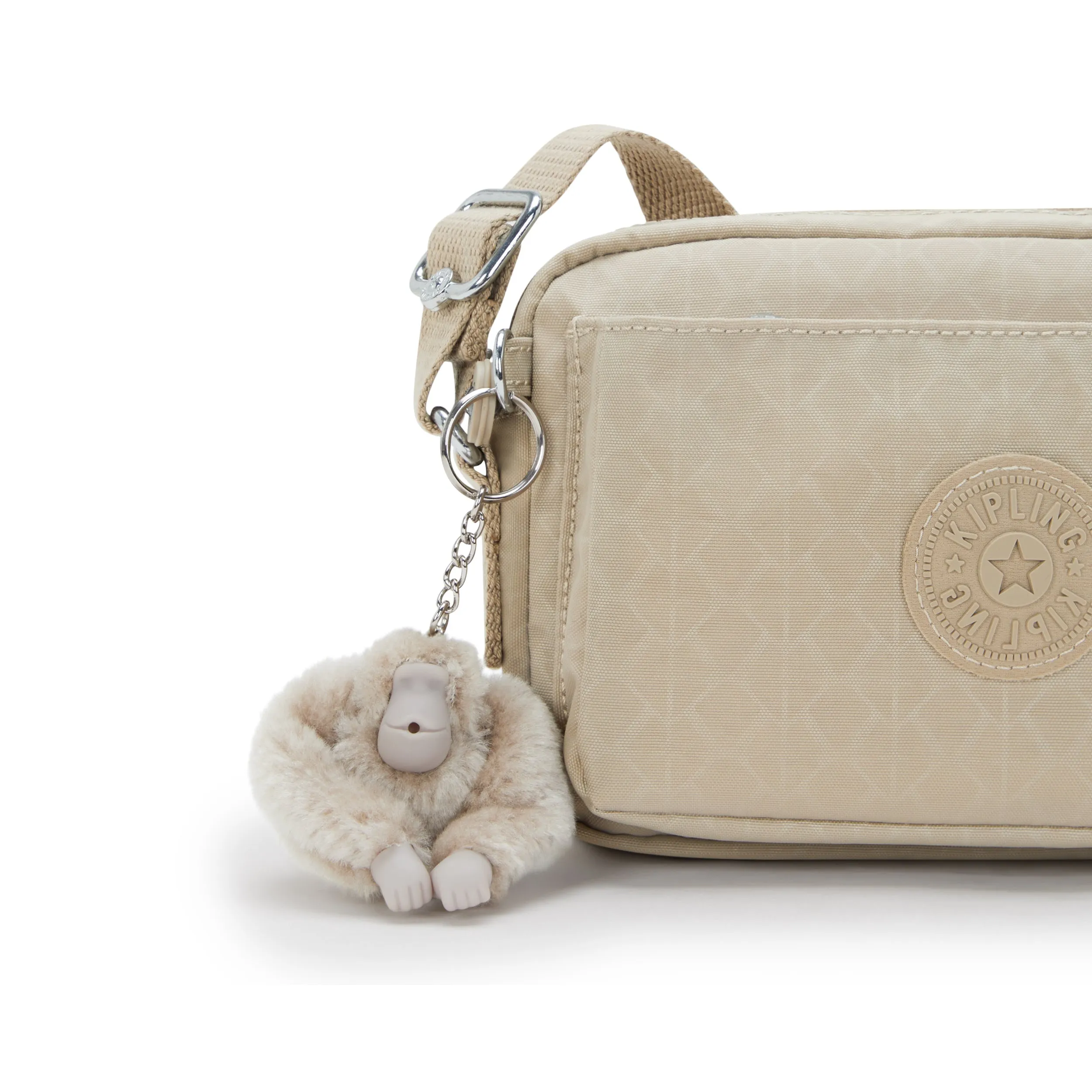 Kipling Abanu Signature Beige Embossed Small Crossbody Bag I7248-96A