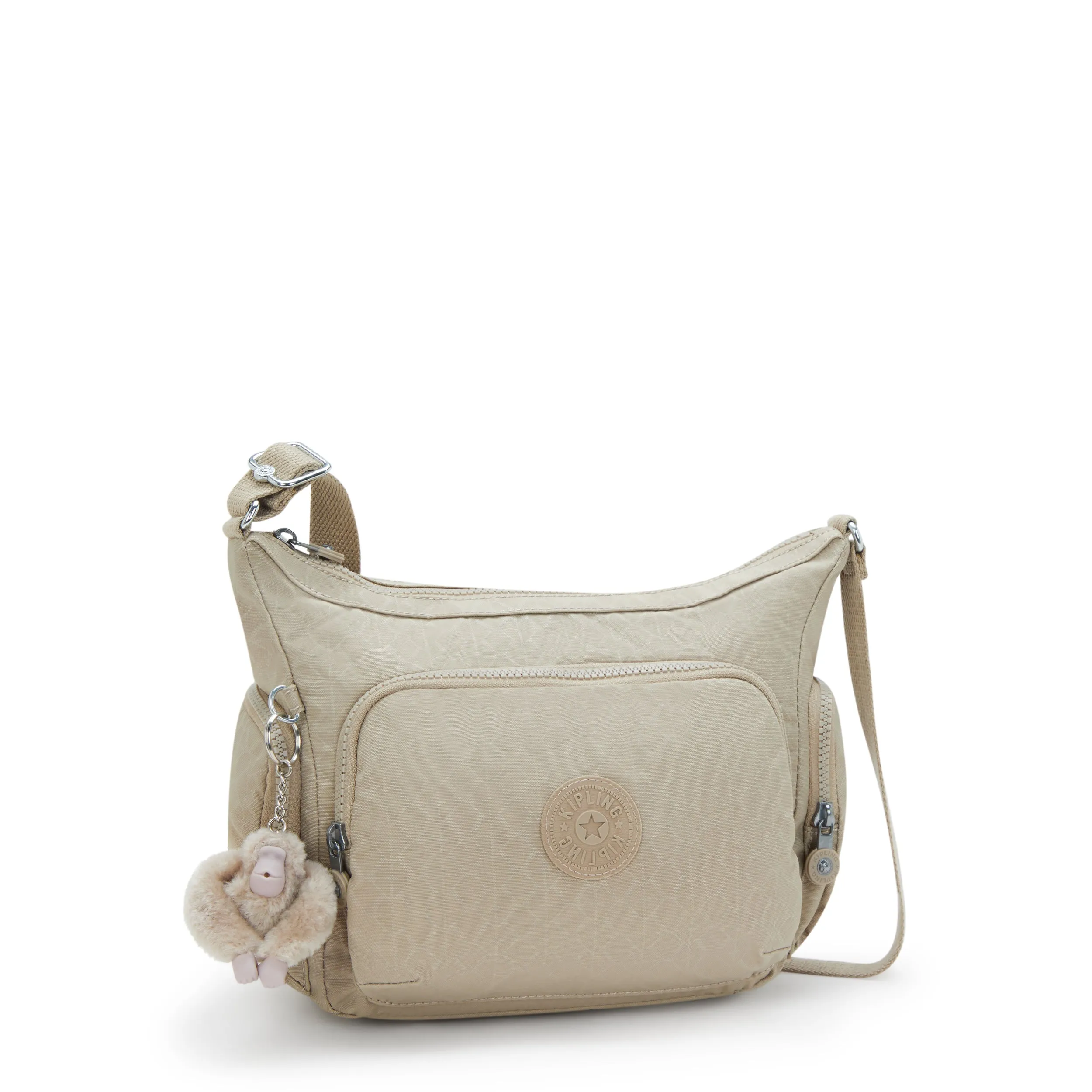 Kipling Gabb S Signature Beige Embossed Medium Crossbody Bag I4611-96A