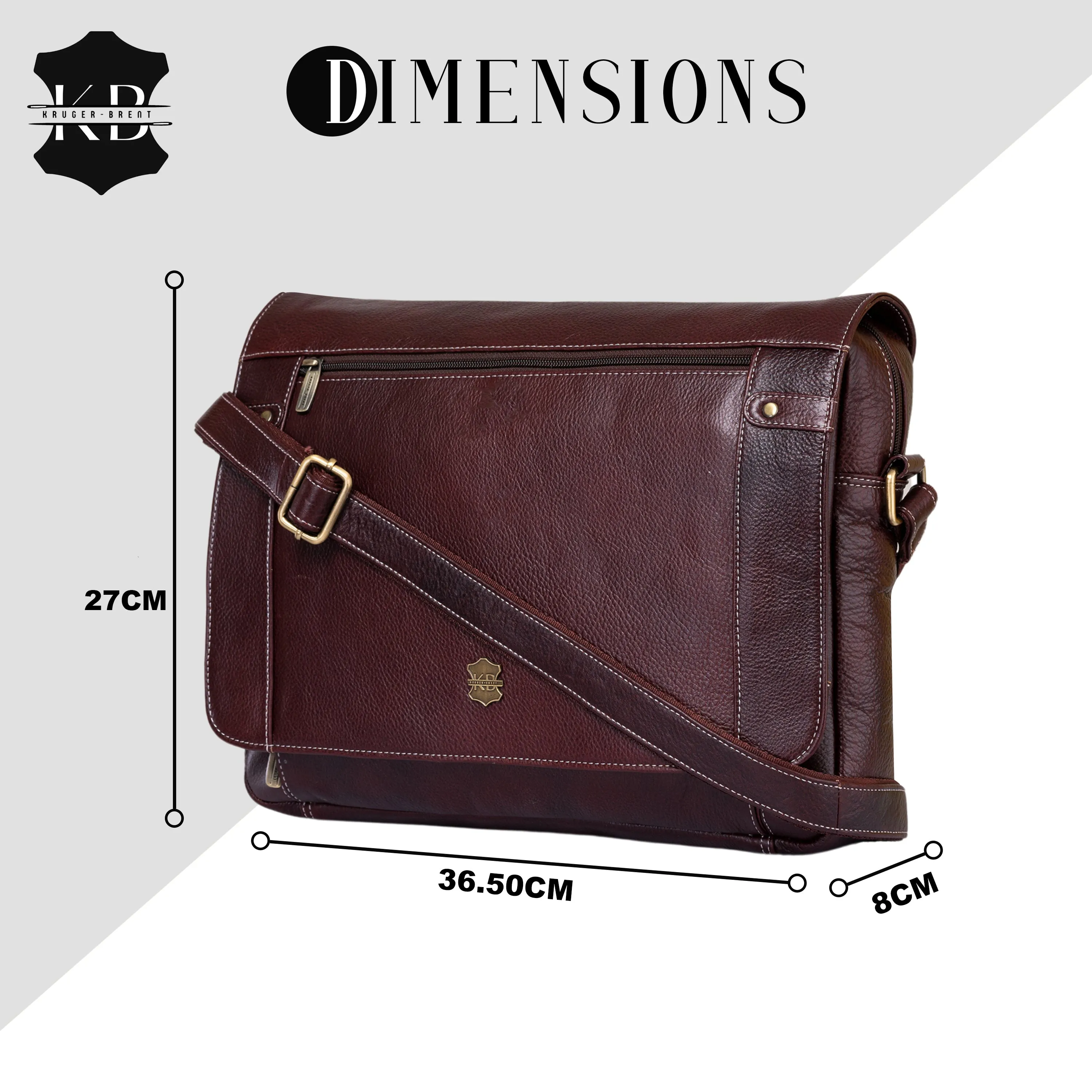Kuger-Brent Cronus Wine Genuine Leather Unisex Messenger Bag