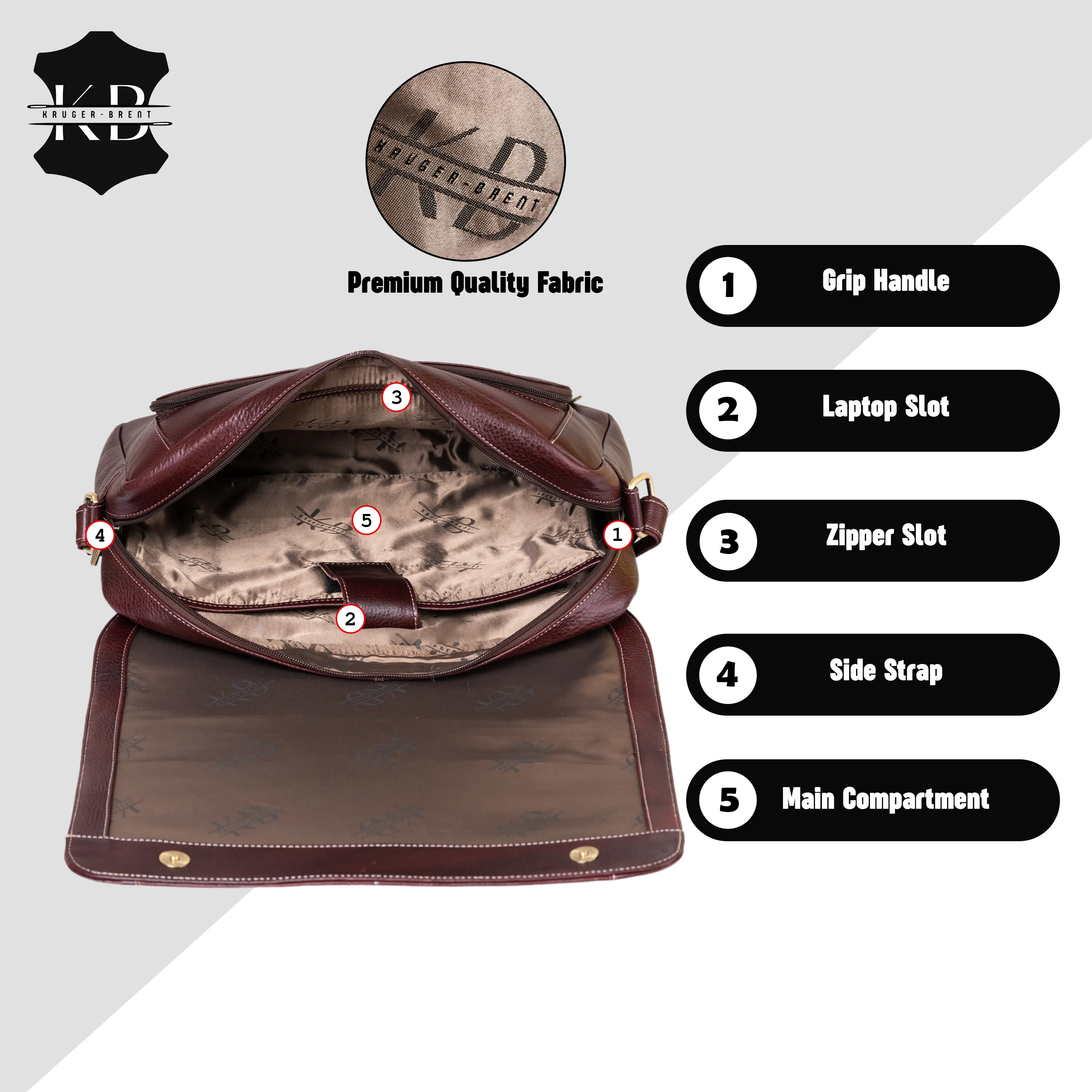 Kuger-Brent Cronus Wine Genuine Leather Unisex Messenger Bag